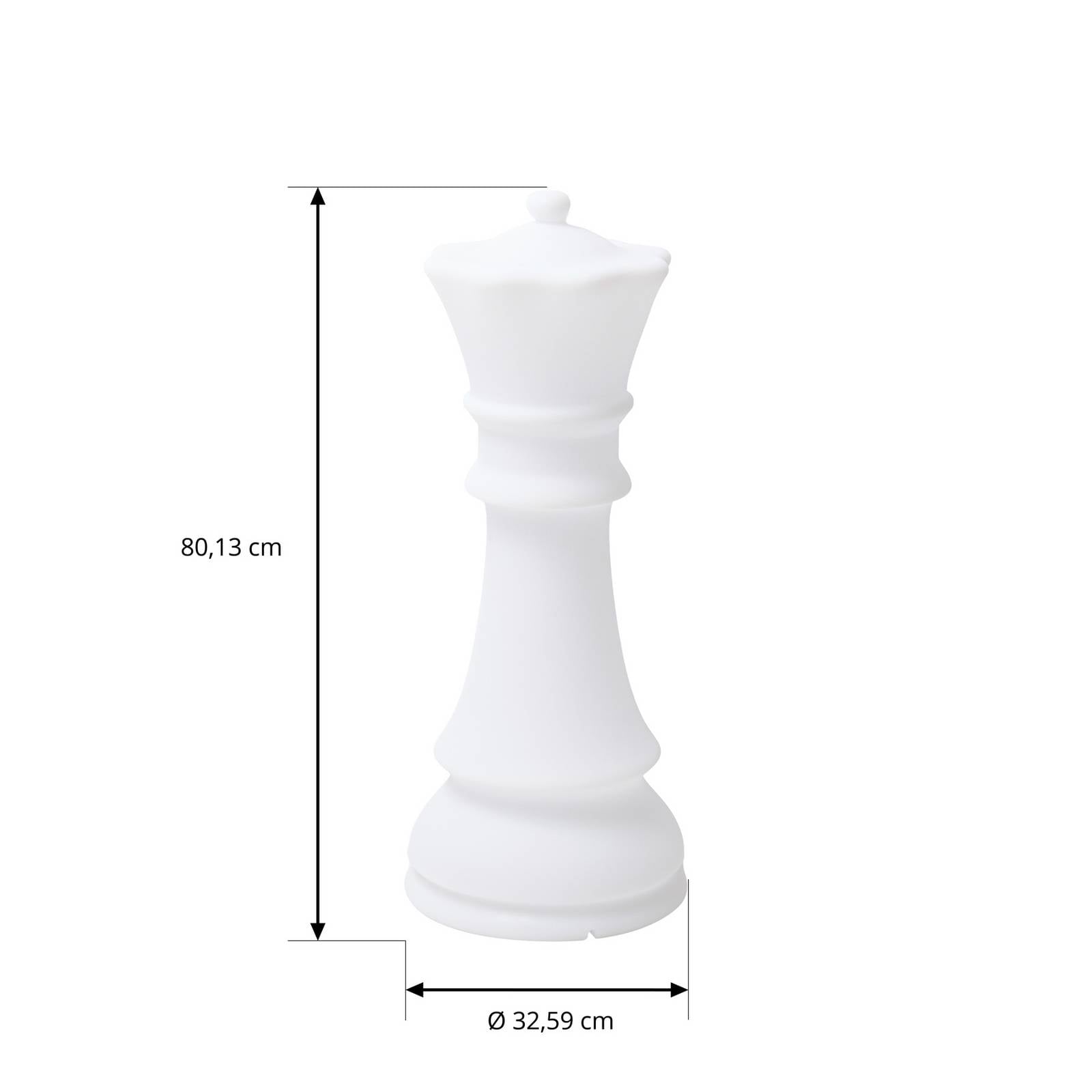 Lampa stojąca LED Lucande Gambi, figura szachowa „Władczyni”, CCT, IP44