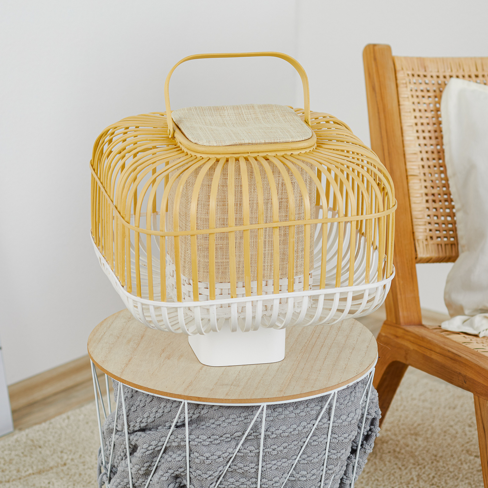 Forestier Bamboo Square Tischleuchte aus Bambus