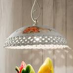 Cesta pendant light in country house style, white1fl.