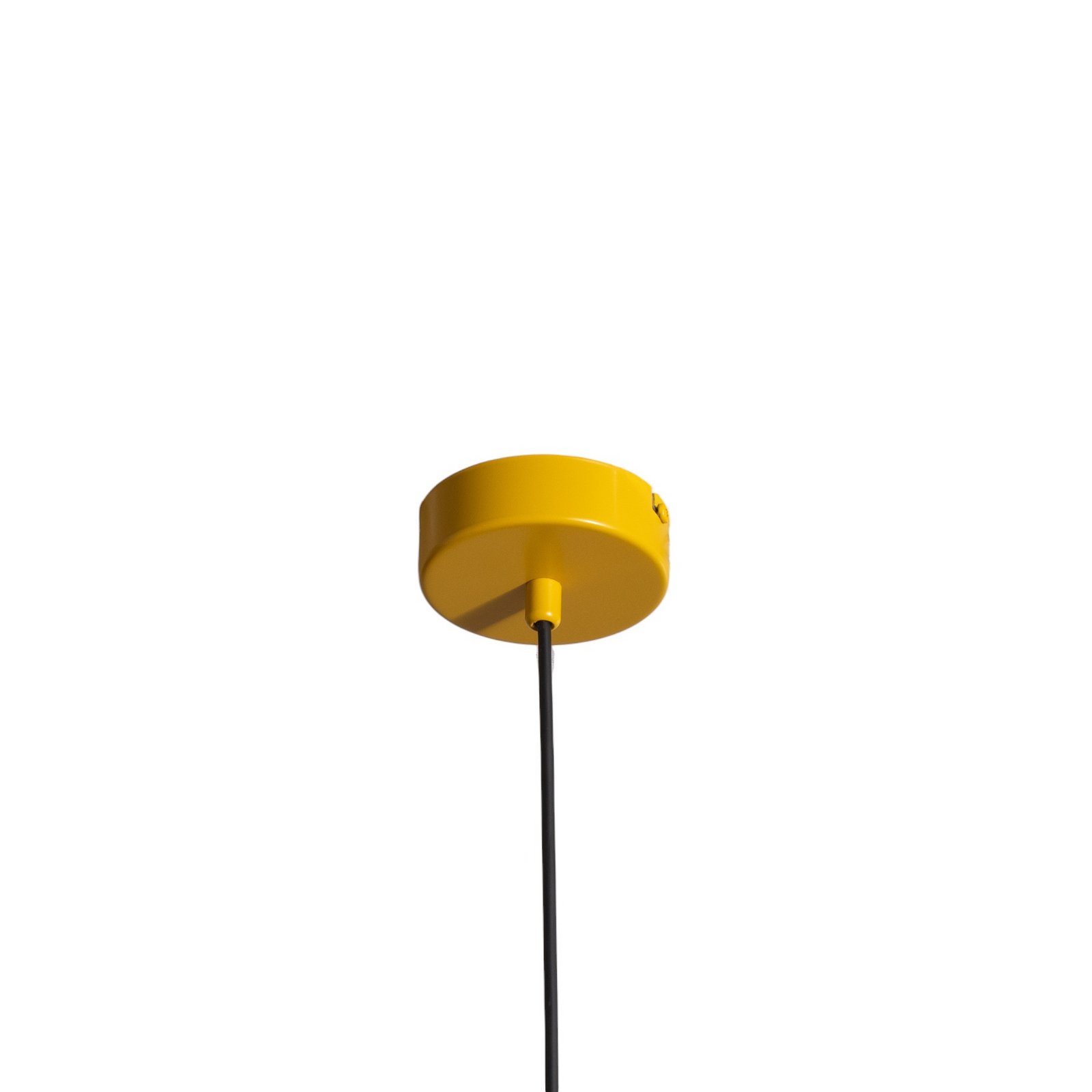 Suspension forme 4, jaune, métal, à 4 lampes, cône, E27