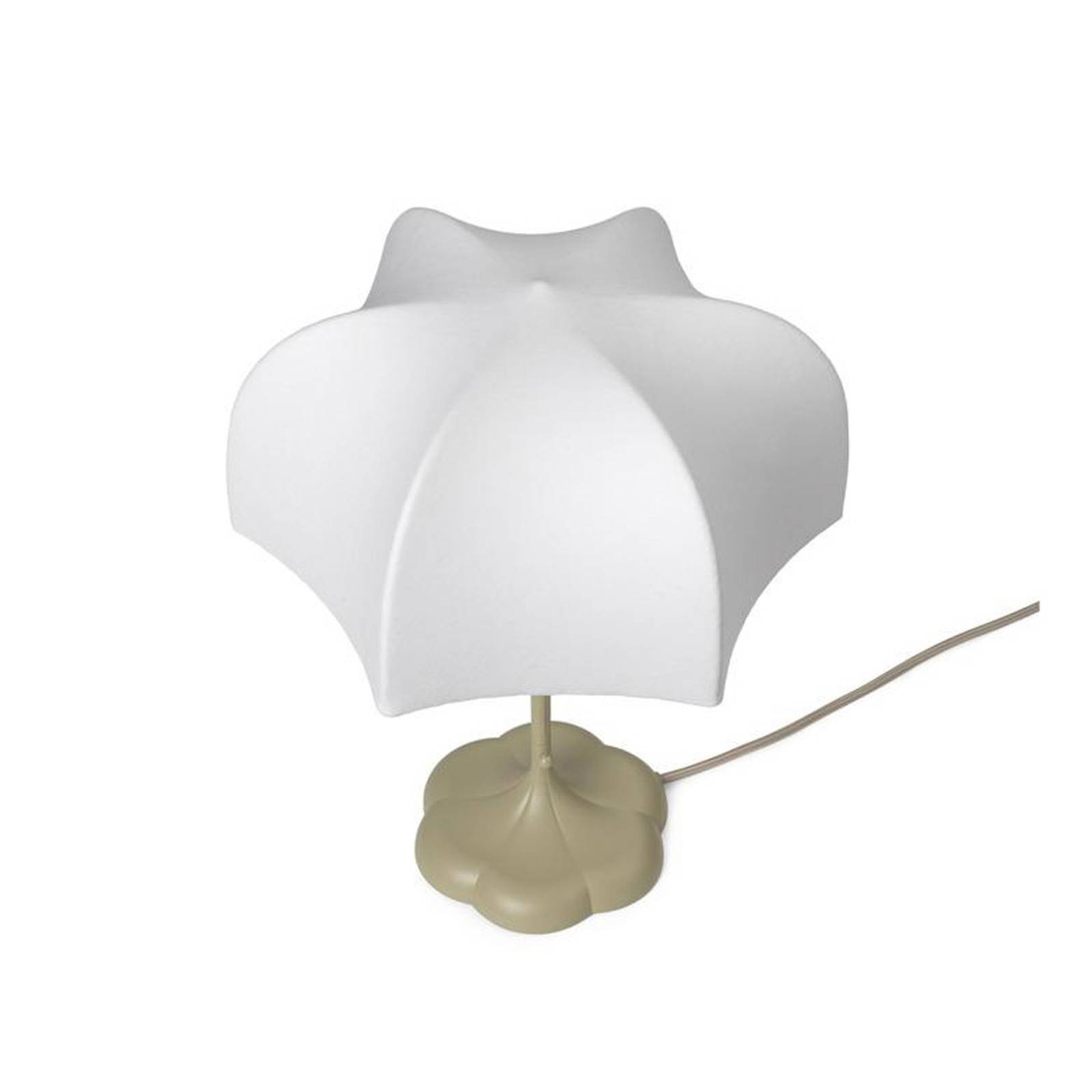 lampa stołowa ferm LIVING Poem, beżowy, stal, polar, 42 cm