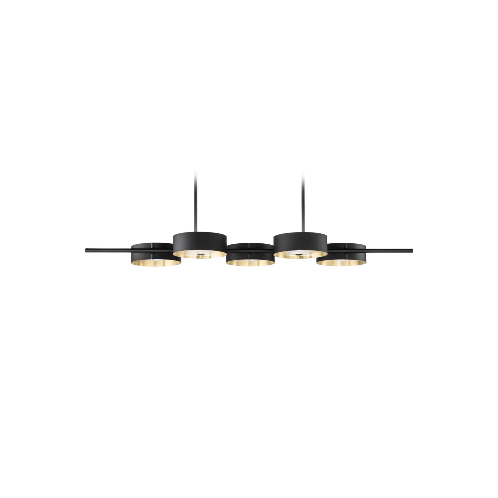 LED hanglamp Sound, 5-lamps, zwart, Up-&Downlight 