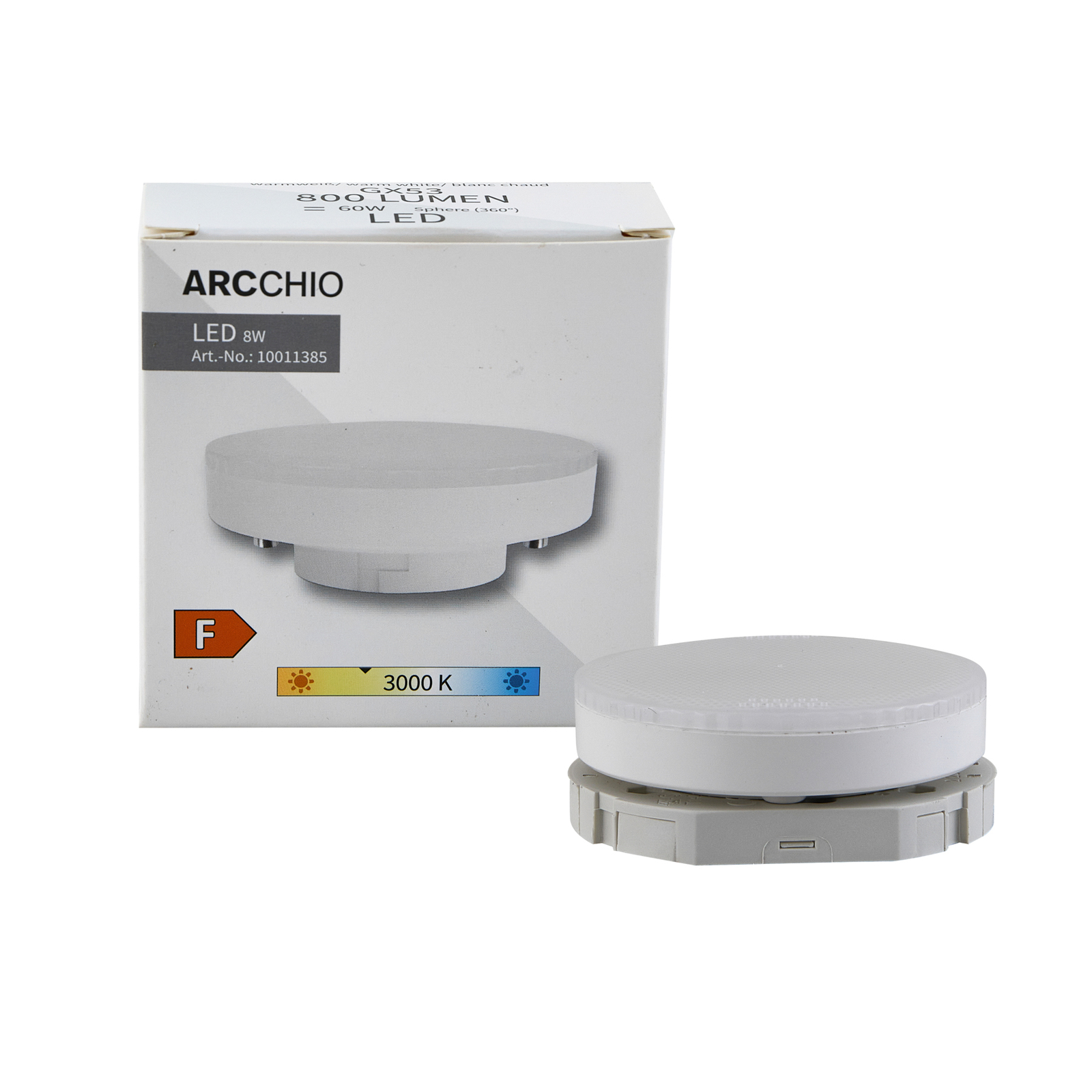 Arcchio LED svetilka GX53 8W z možnostjo zatemnitve 3.000K