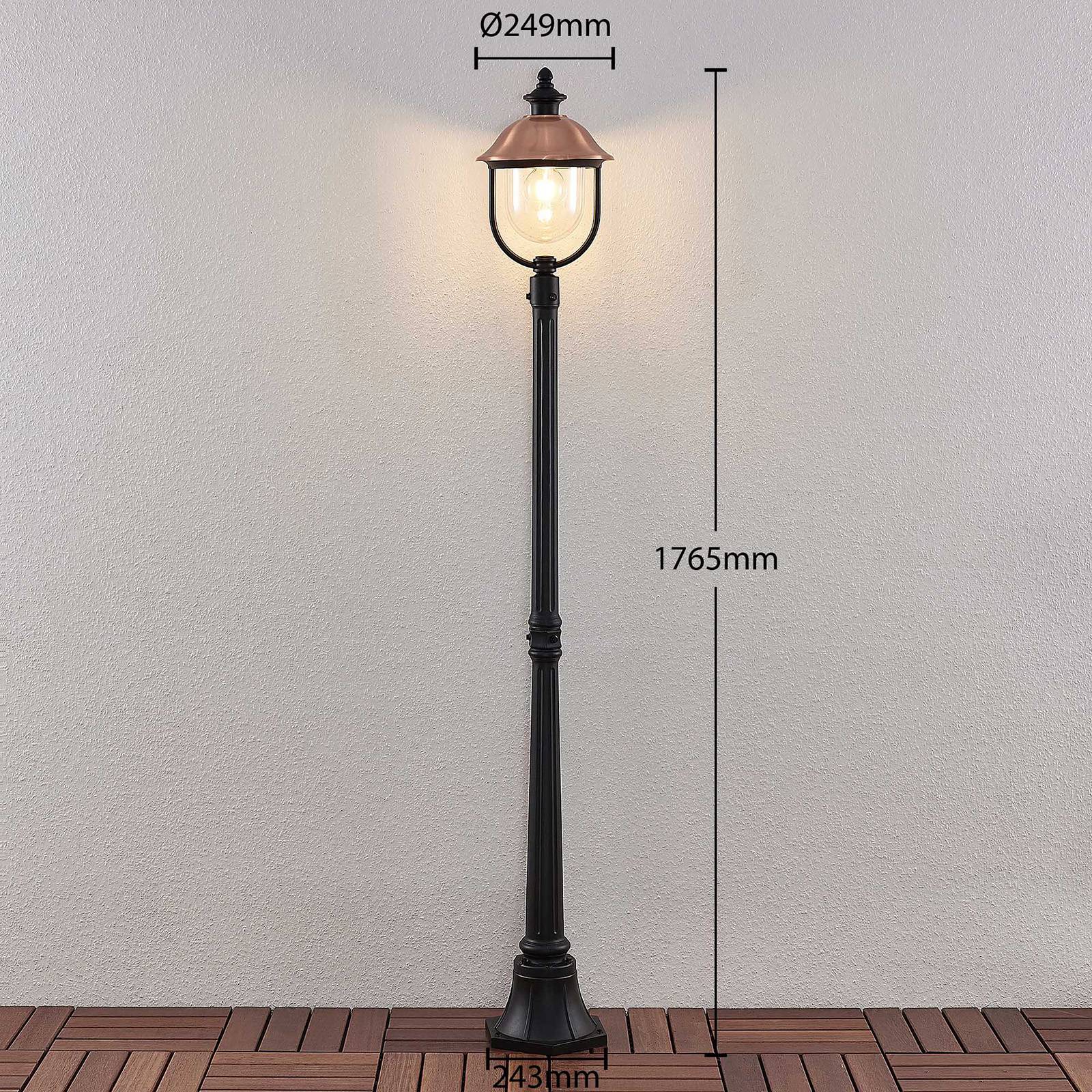 Lampa zewnętrzna Lindby Clint, 177cm, metal, odporność na działanie wody