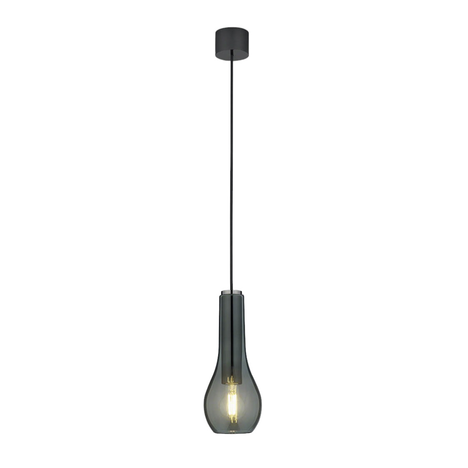 Gara pendant light, smoky glass, 1-bulb