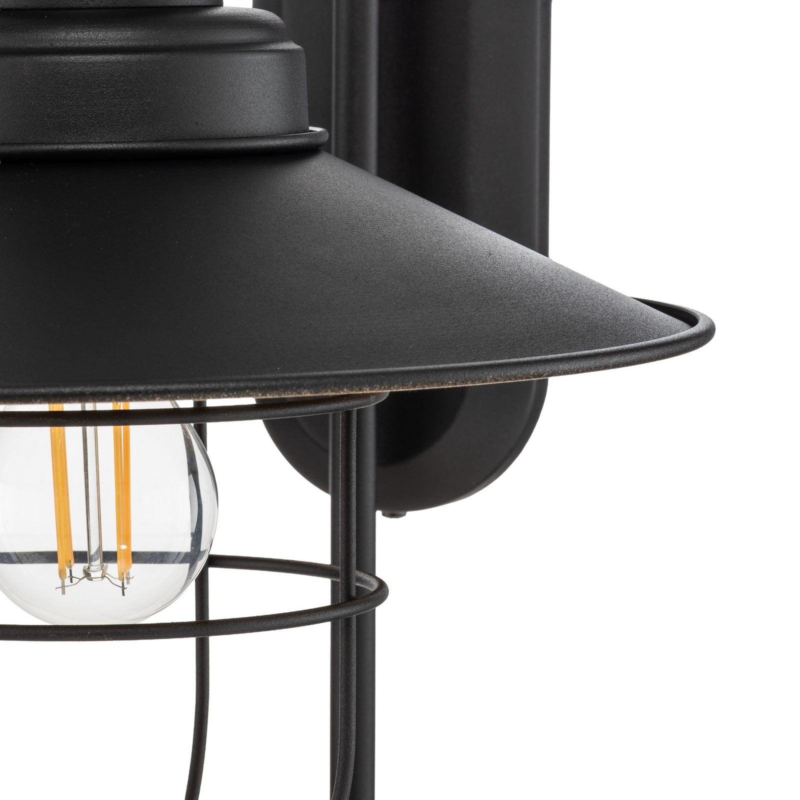 Wandleuchte Gadi, schwarz, Metall, Höhe 48 cm