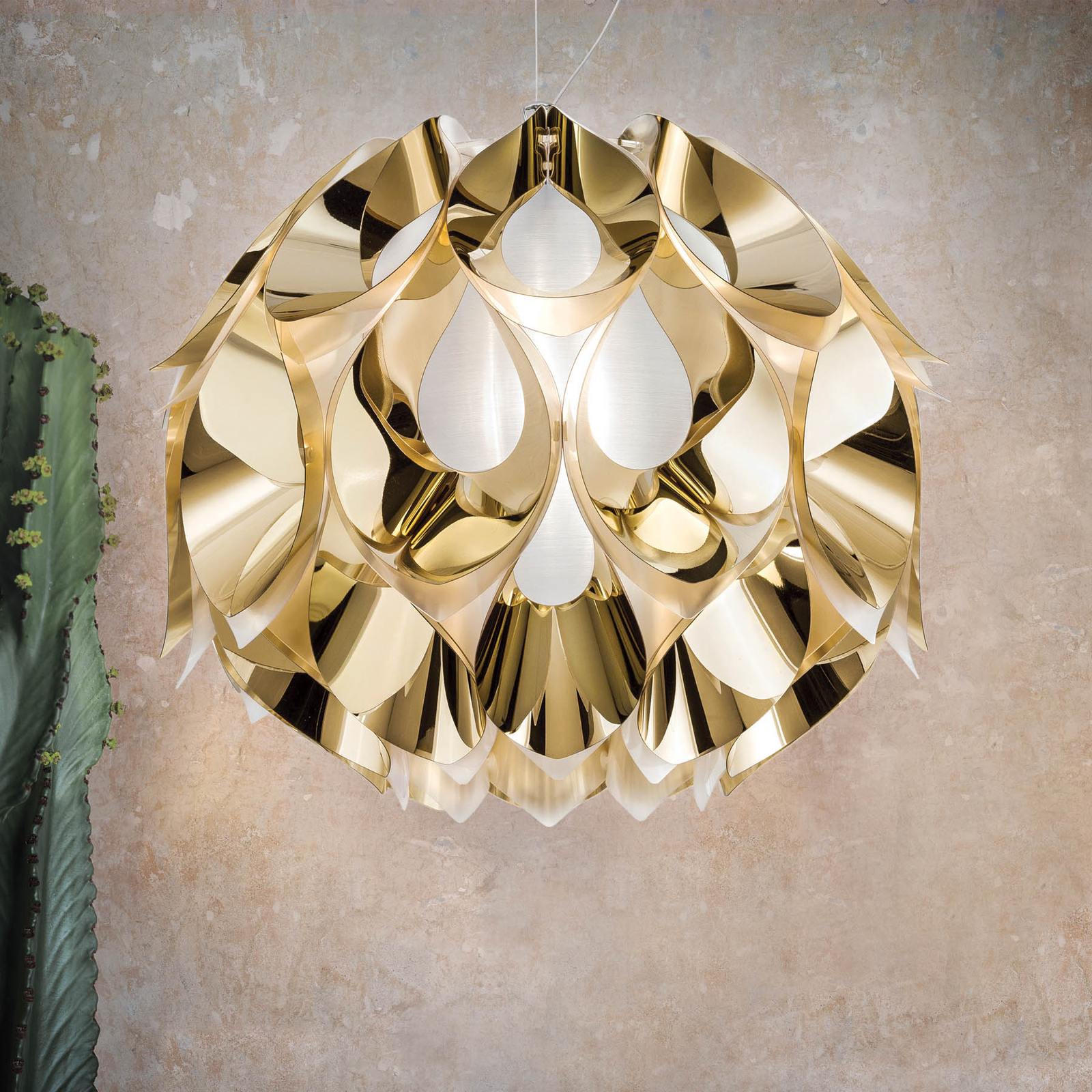 Slamp Flora - designer hanging light, gold, 50 cm