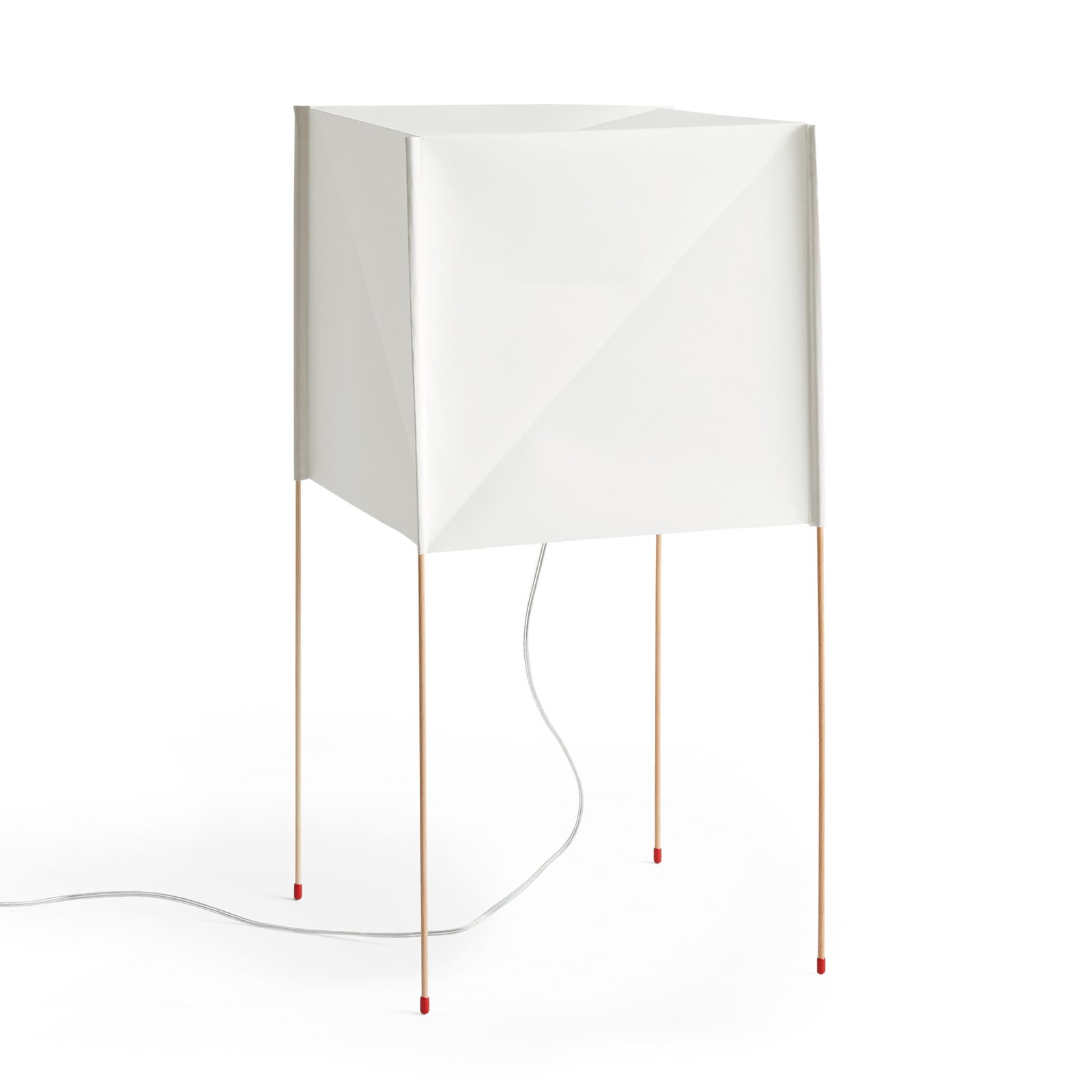 HAY Paper Cube floor lamp, white, UK plug, 74 cm, wood