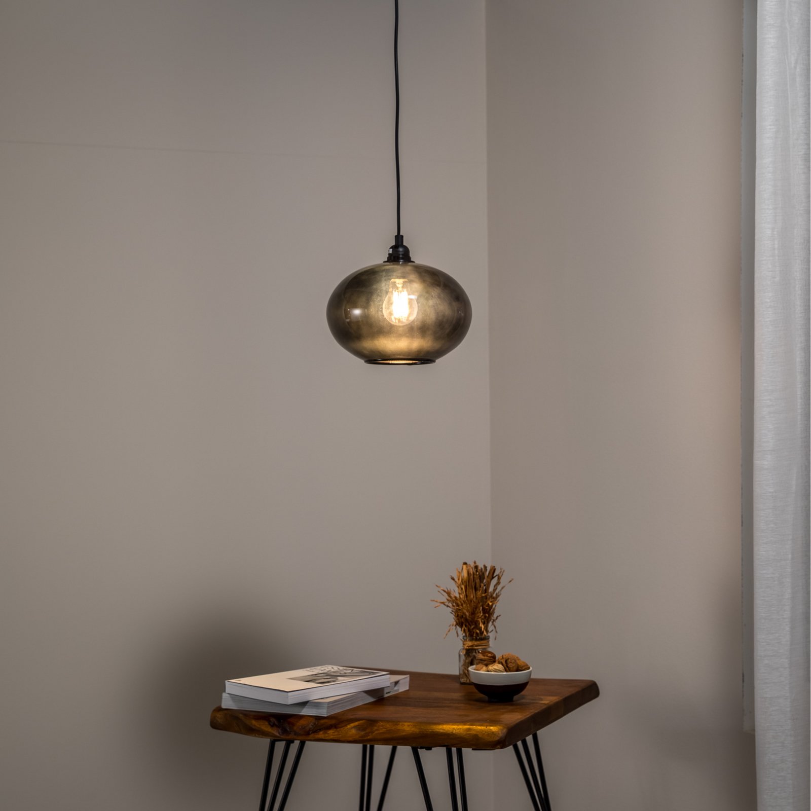 Pendant light Smoked 050 1-bulb glass Ø27cm