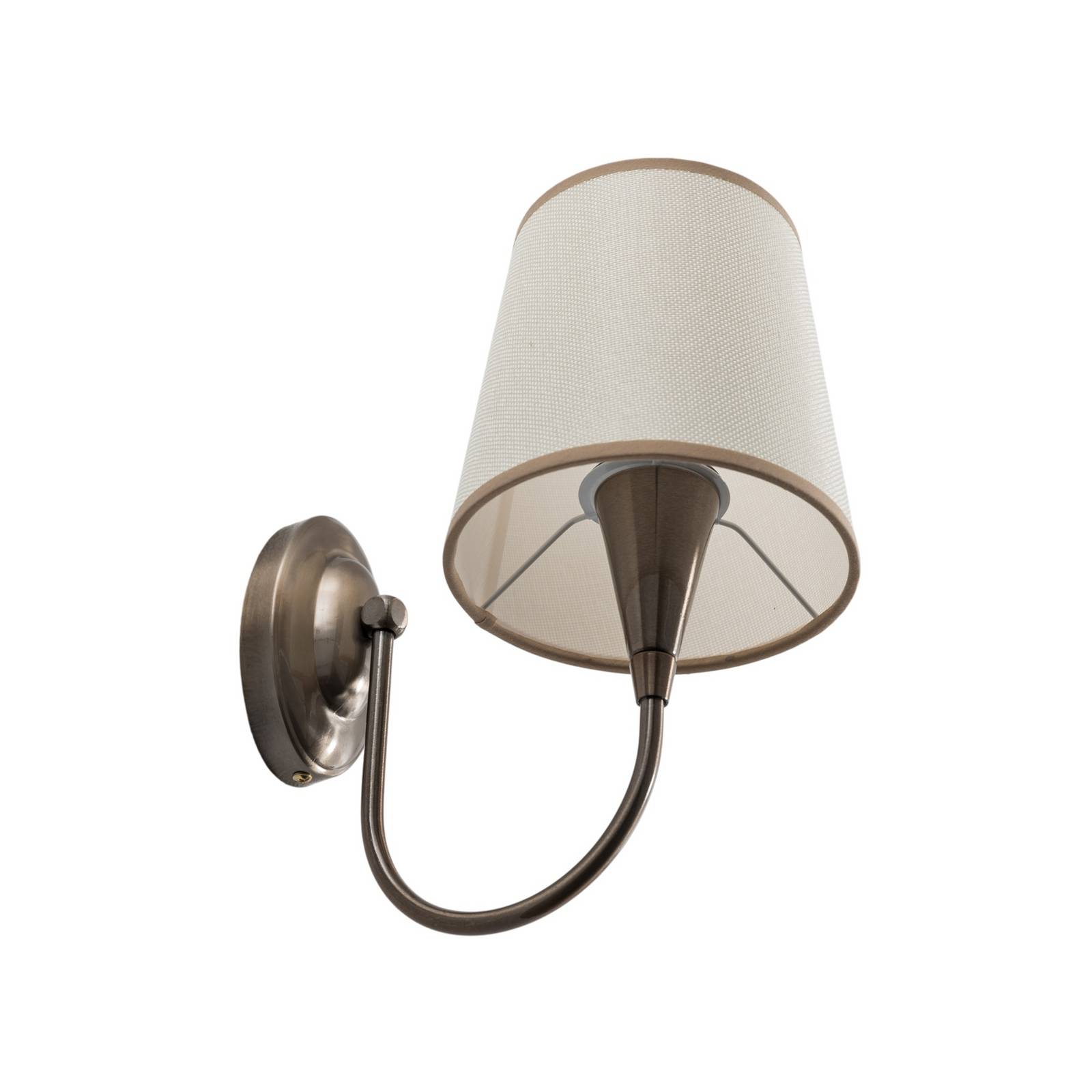 Wandleuchte Pardo, messing, Metall/Stoff, Höhe 31 cm, E27 günstig online kaufen