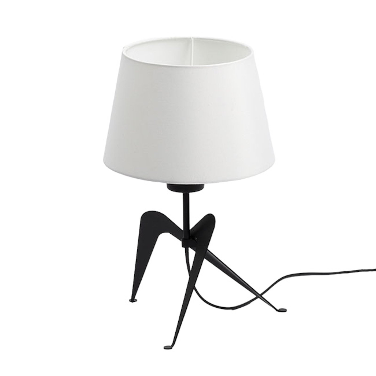 Lola table lamp with fabric lampshade, black and white