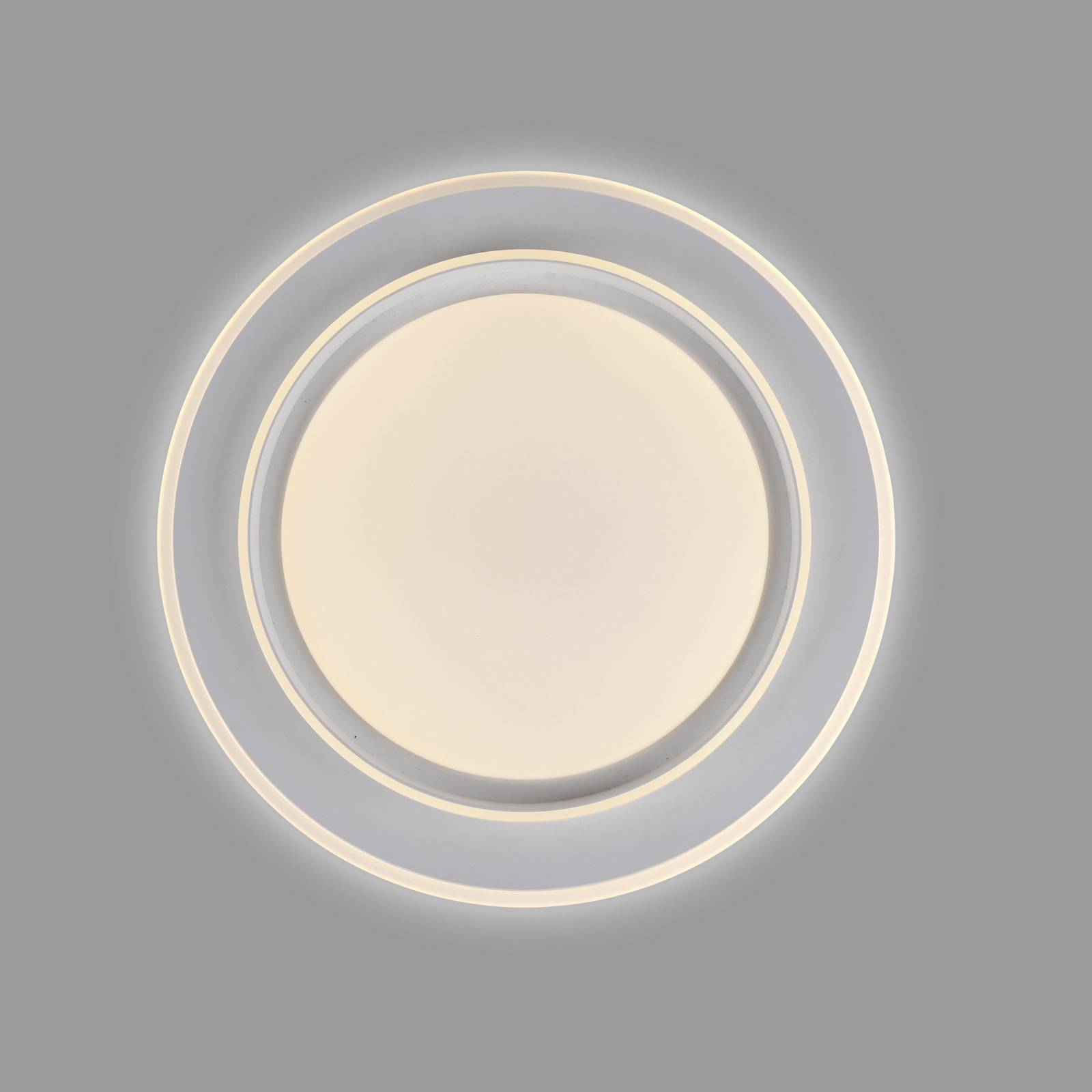 JUST LIGHT. lampa sufitowa LED Lago Ø 40 cm biała Pilot zdalnego sterowania