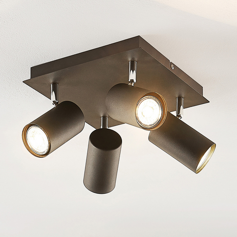 Lindby Joffrey plafonnier à 4 lampes, noir