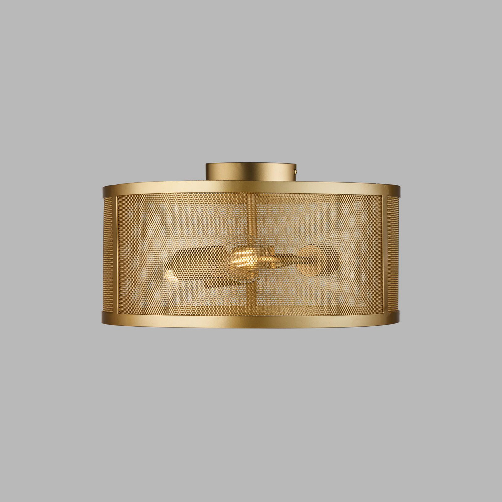 Stropna svetilka Fishnet, zlata, Ø 45 cm
