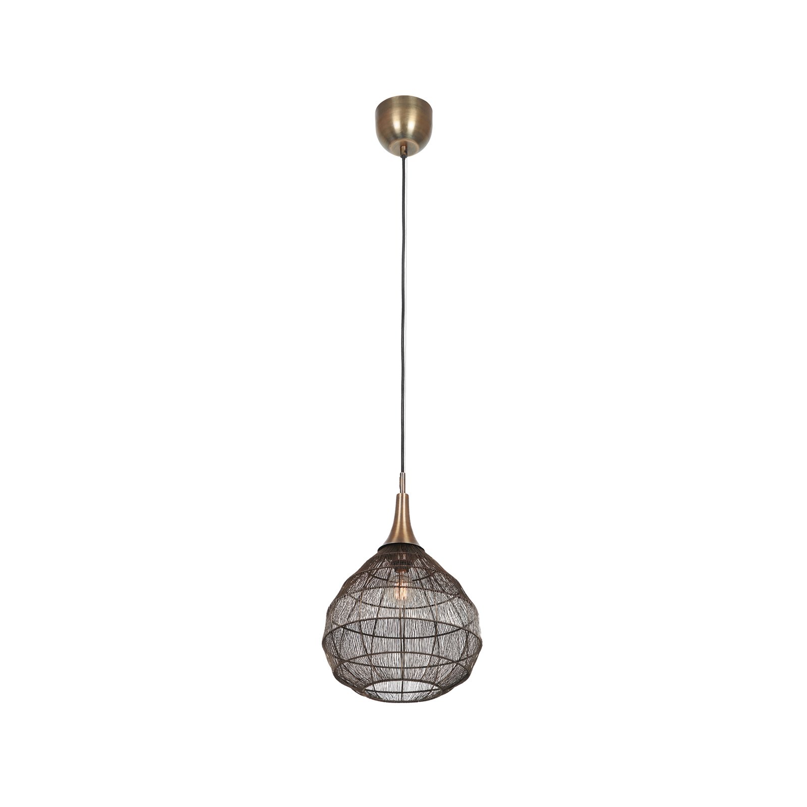 Soraya pendant light, Ø 42 cm, metal, antique brass, spherical shape