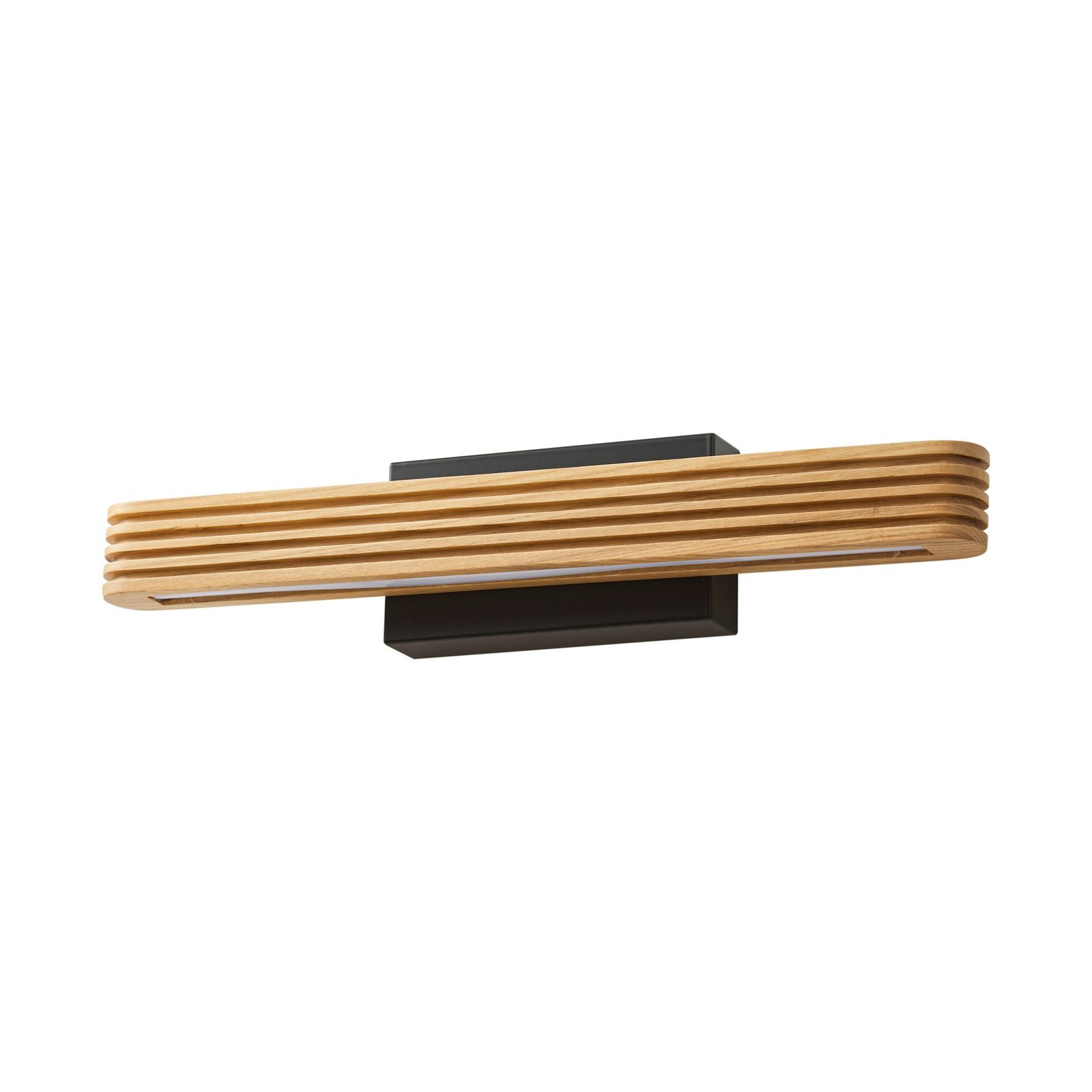 Lieske LED-seinävalaisin, musta, 40 cm, puu - Lucande