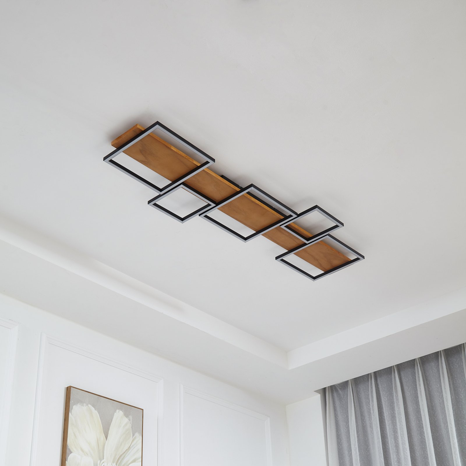 Galad 5 LED Ceiling Lamp Wood - Lindby