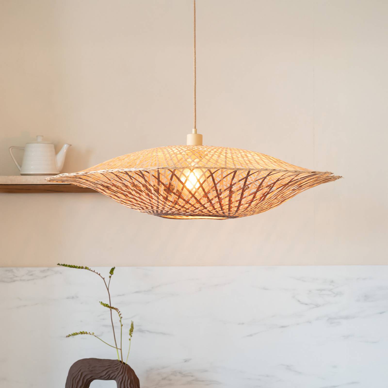 GOOD & MOJO suspension Madura, Ø 60 cm, naturel/marron, bambou