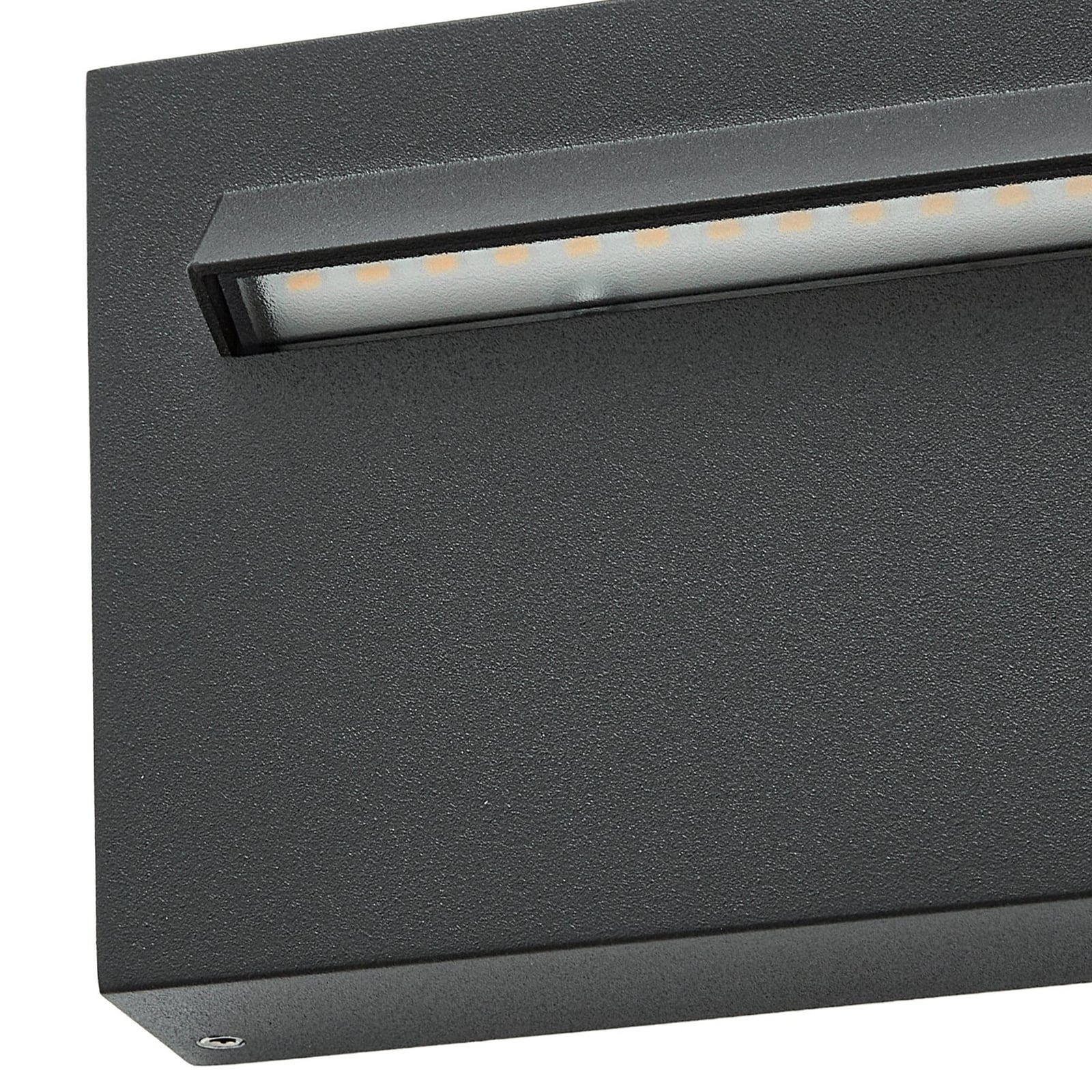 Lucande LED-seinavalgusti Joril, 25 cm, must, IP65