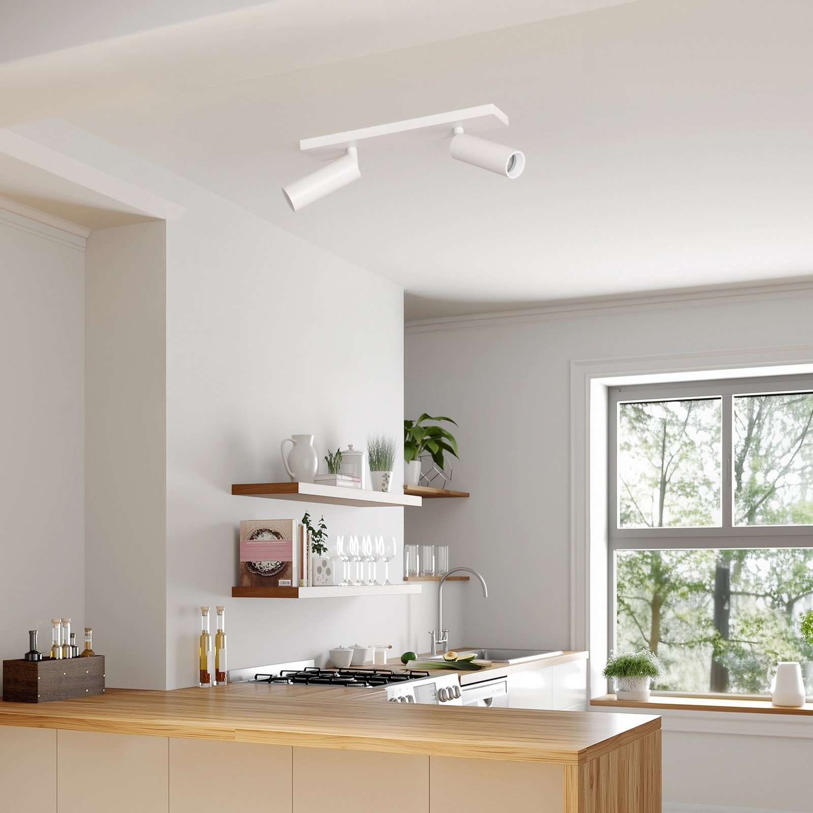 Arcchio Faretto da soffitto Brinja Slim, bianco, a 2 luci, GU10 MR11