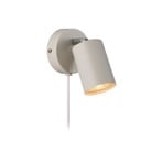 Explore wall spotlight with cable and plug, GU10, beige