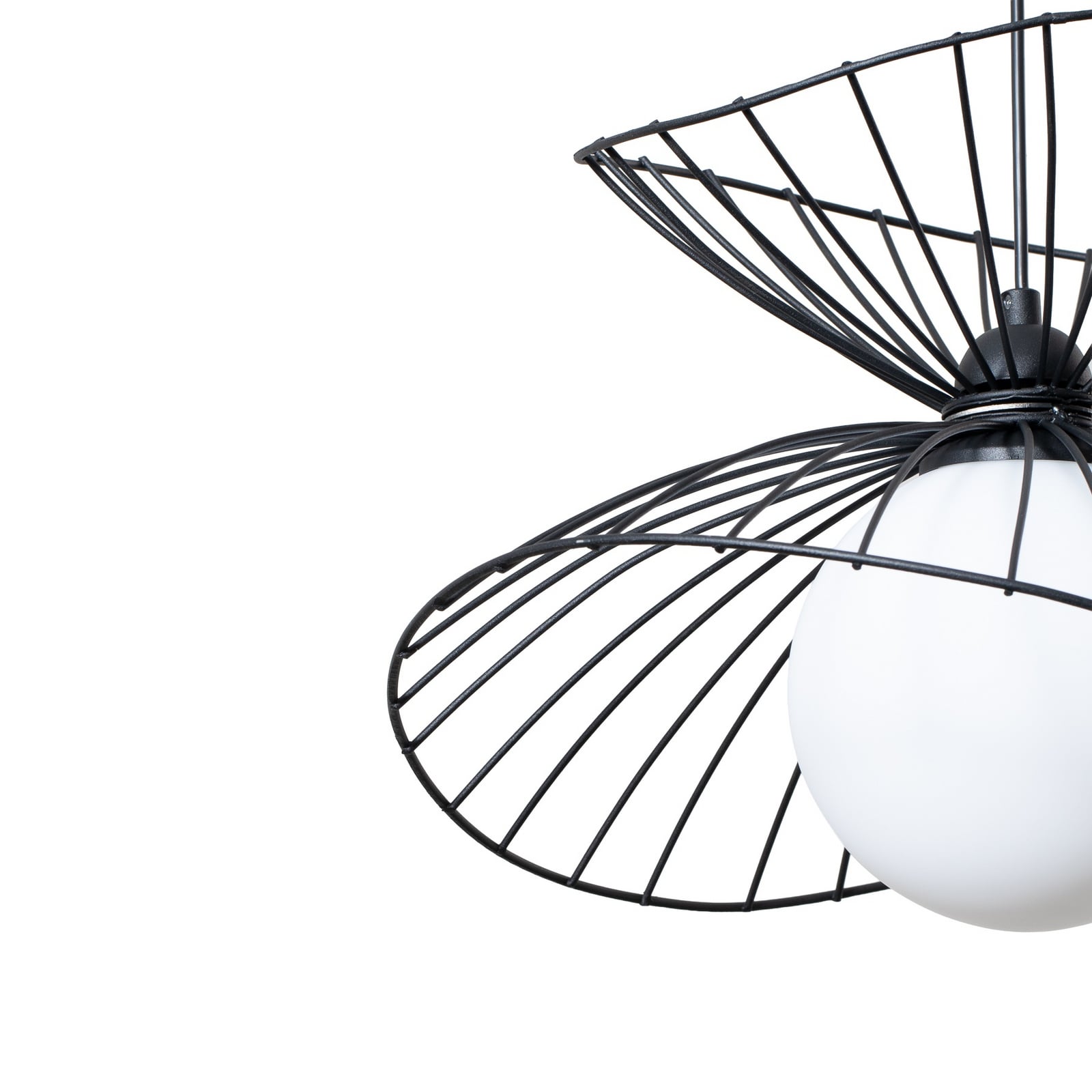 Hængelampe Vertigo, sort, glas/metal, E27, Ø 50 cm