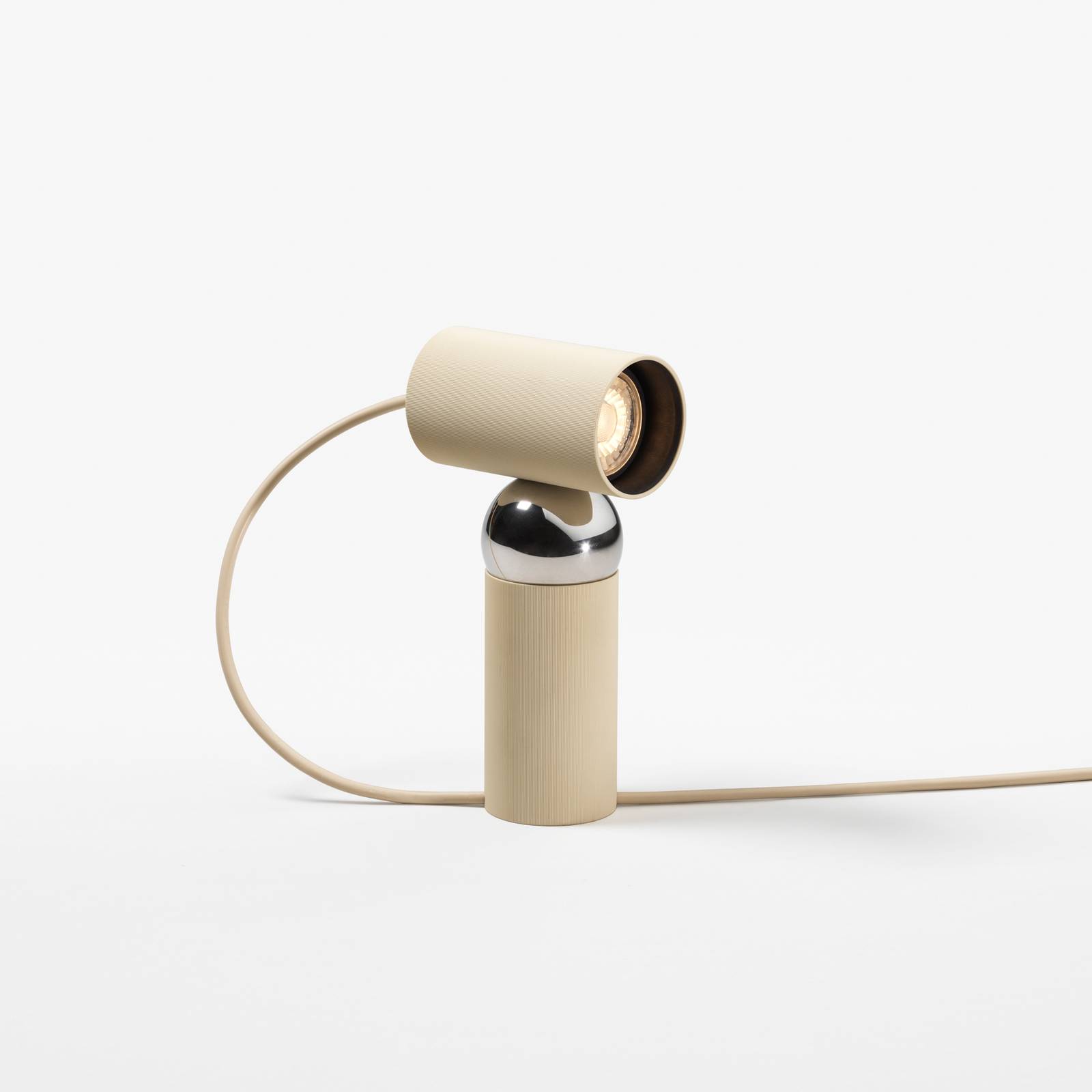 FLOS Bilboquet Tischlampe, beige, drehbar, GU10-LED