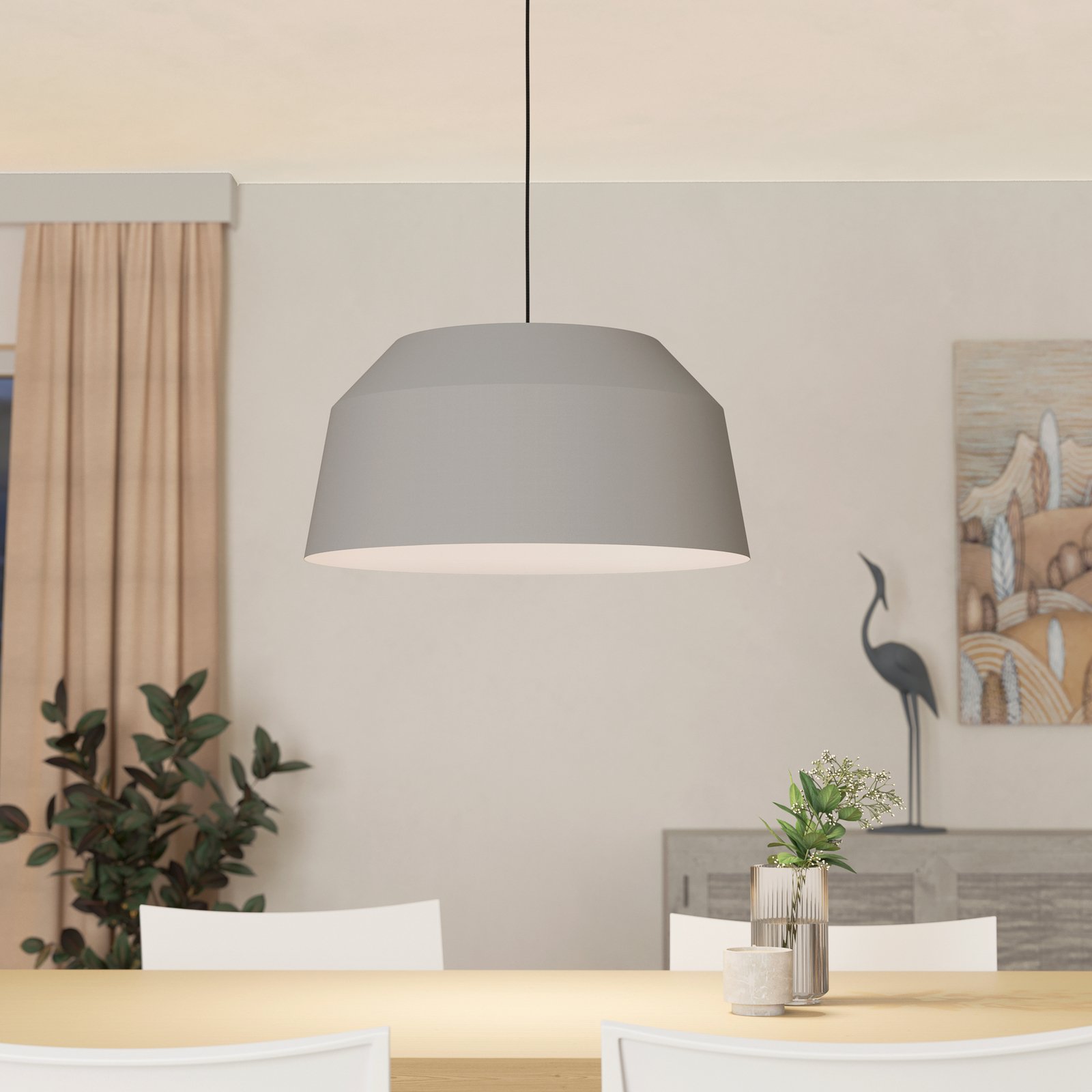Contrisa függőlámpa szürke színben, egylámpás, Ø 52 cm