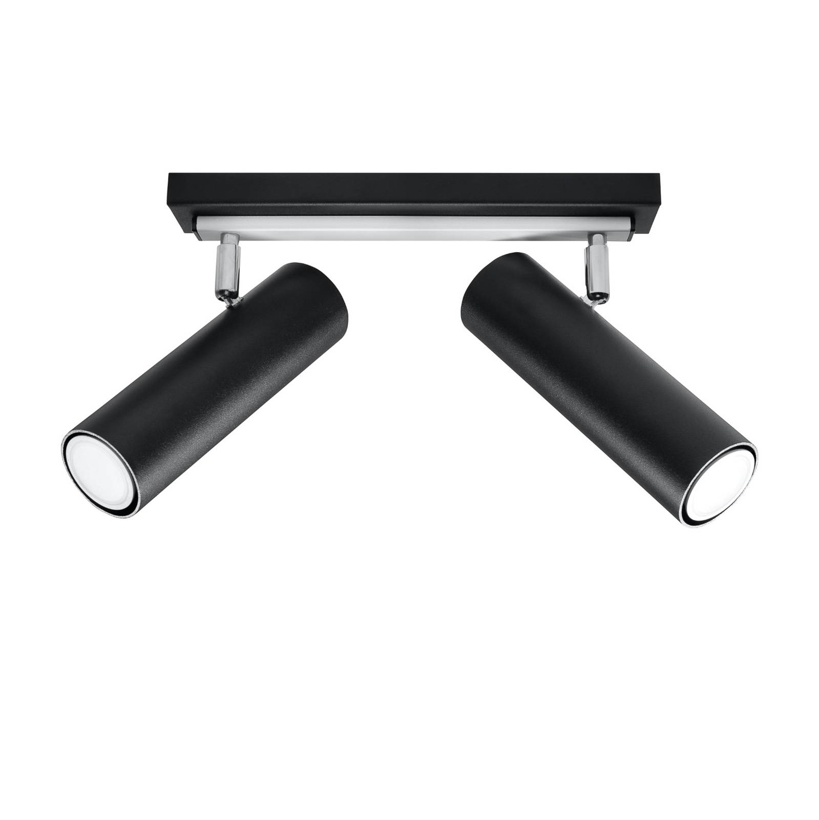 Euluna Spoty ceiling spotlight, black, two-bulb - Living / Dining Room - Ceiling Light - dimmable - Modern