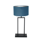 Tafellamp Stang 3862ZW, zwart/blauw velours, H. 55 cm