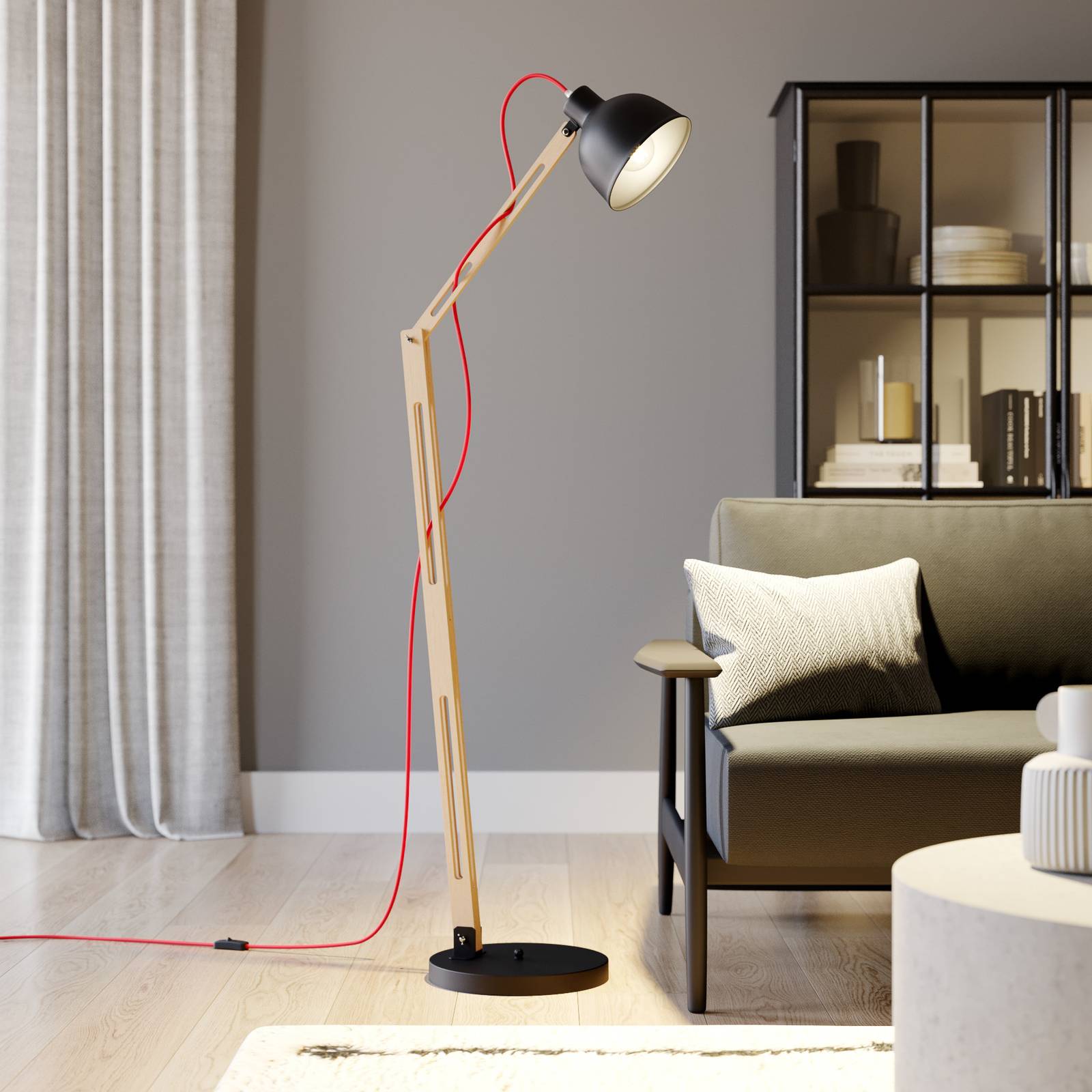 Photos - Chandelier / Lamp Lamkur Skansen floor lamp, adjustable, black 