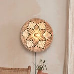 GOOD & MOJO Andros wall lamp, natural/white, plug, Ø 45 cm