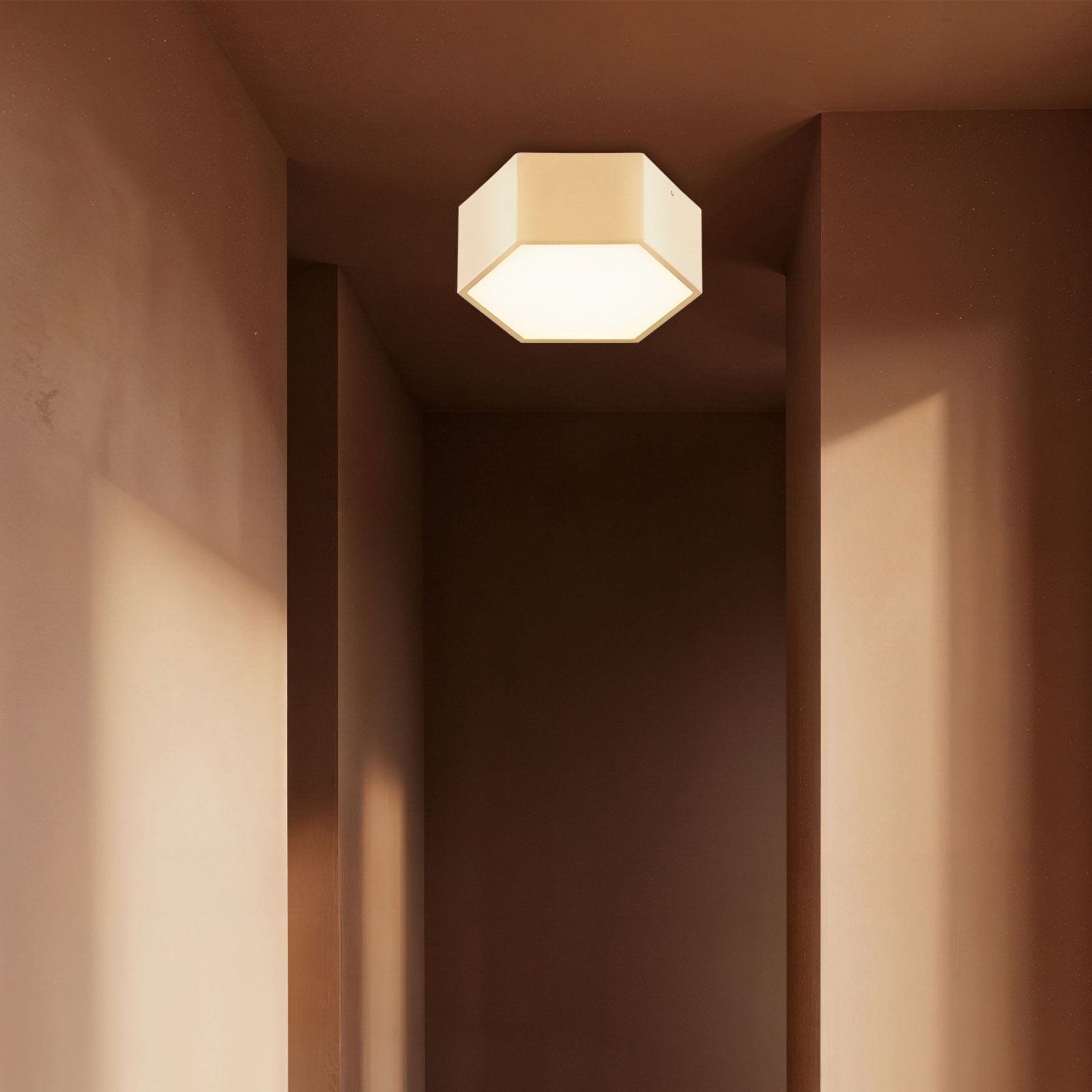 LED-Deckenleuchte Libre, goldfarben, Stahl, 3.000 K