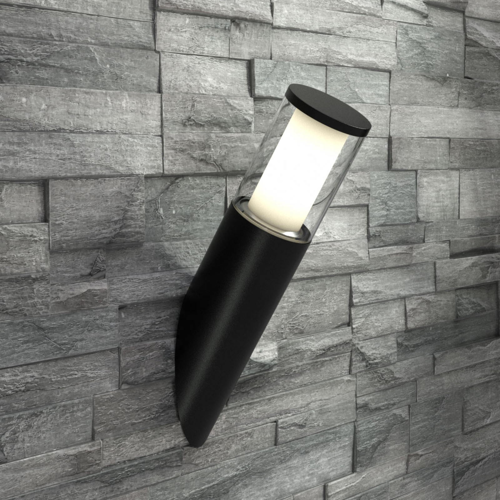 LED-vegglampen Carlo i fakkelform, svart, CCT