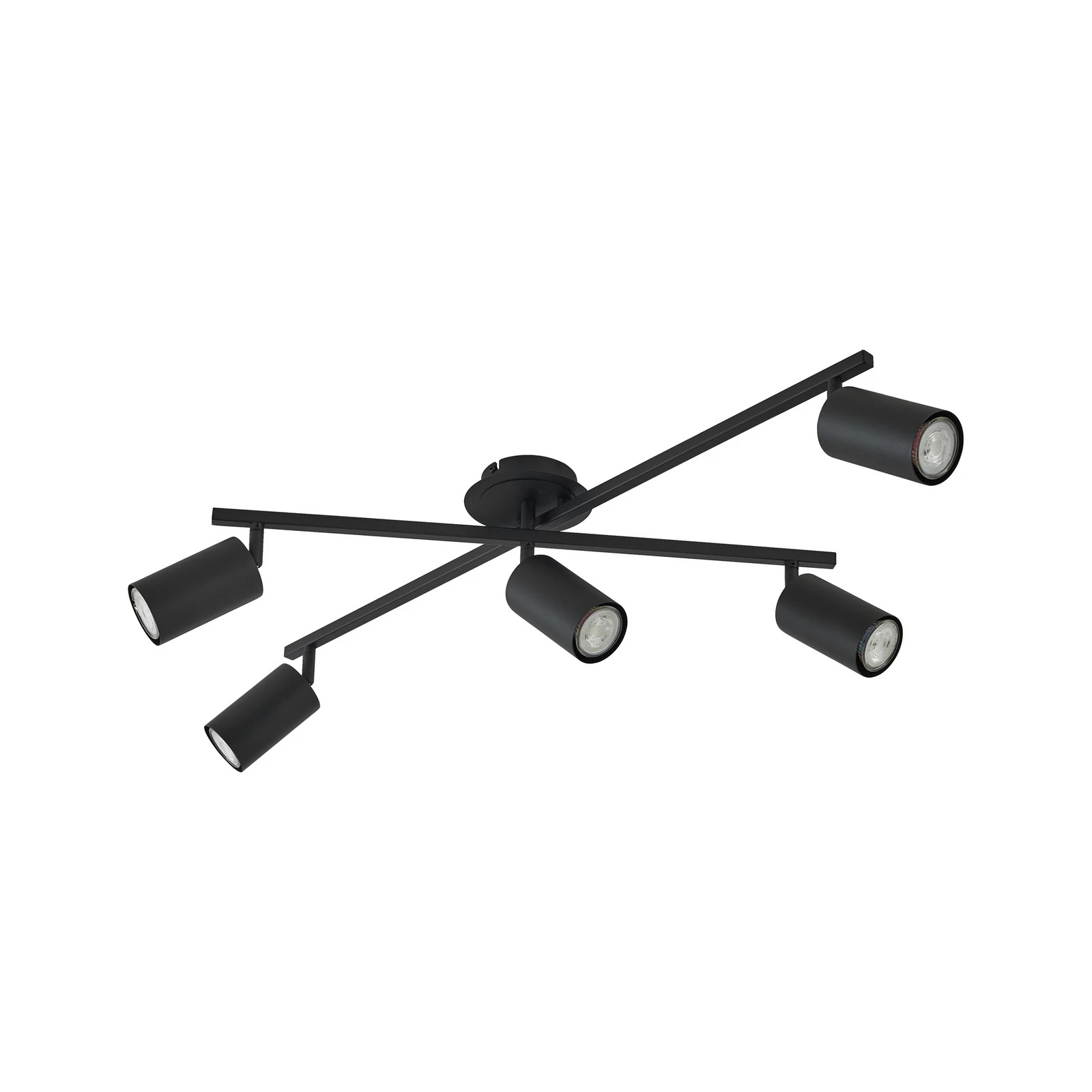 Lindby griestu lampa Joffrey, 78 cm, melna, 5 spuldzes, GU10