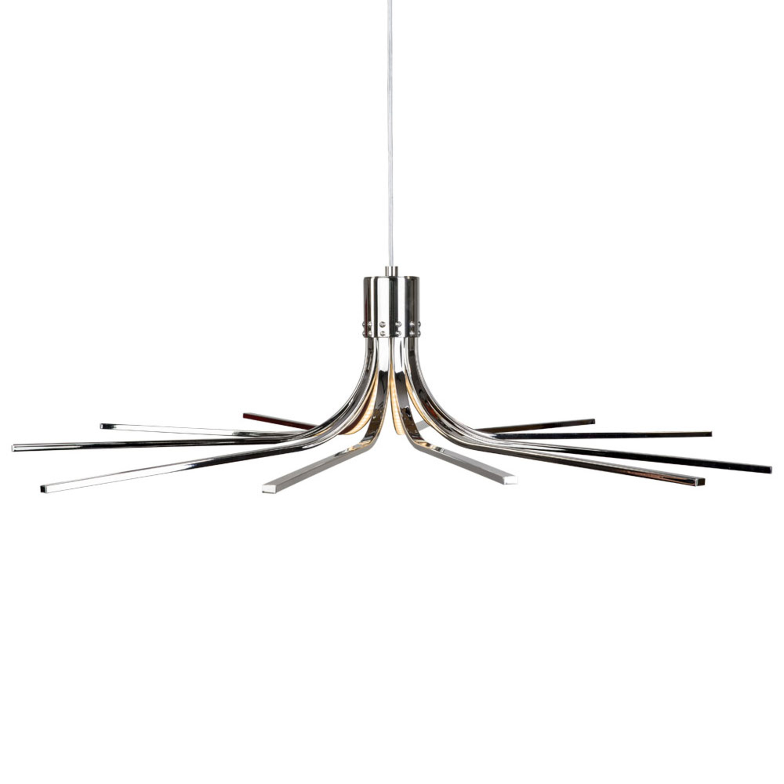 Lis Poland Torino LED hanging lamp, chrome, Ø 78 cm, for Living / Dining Room, metal, 57 W, energy efficiency: A+