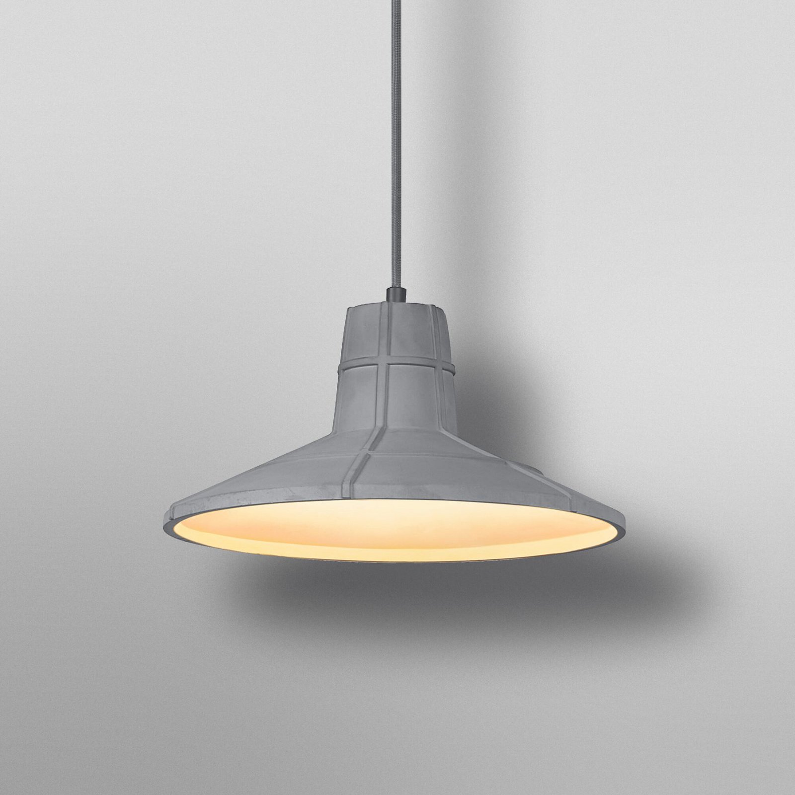 Suspension OSRAM CONCRETE SALA, grise, Ø 32 cm, béton, E27
