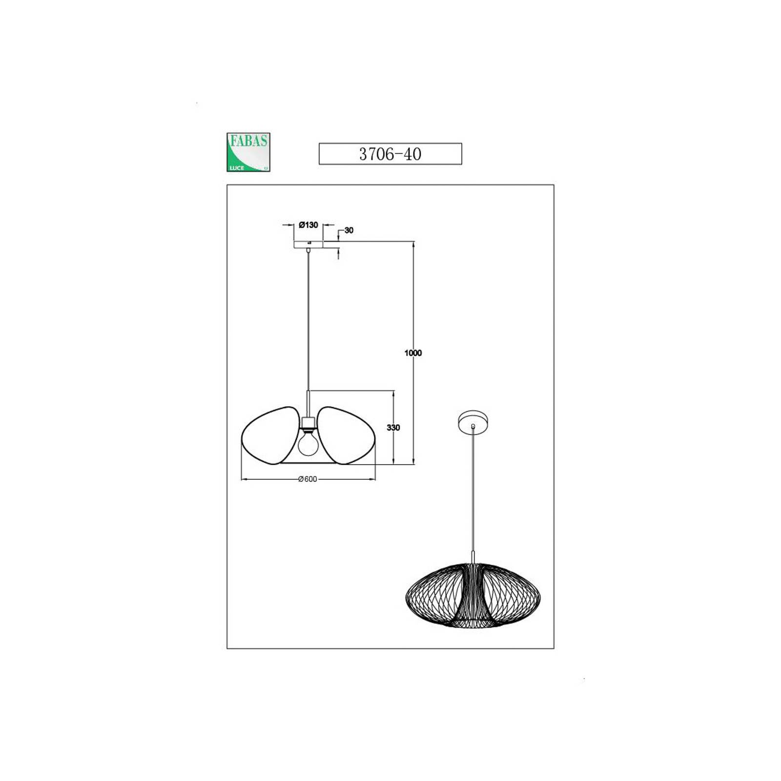 Lampa wisząca Fassa, czarna, Ø 60 cm, metal