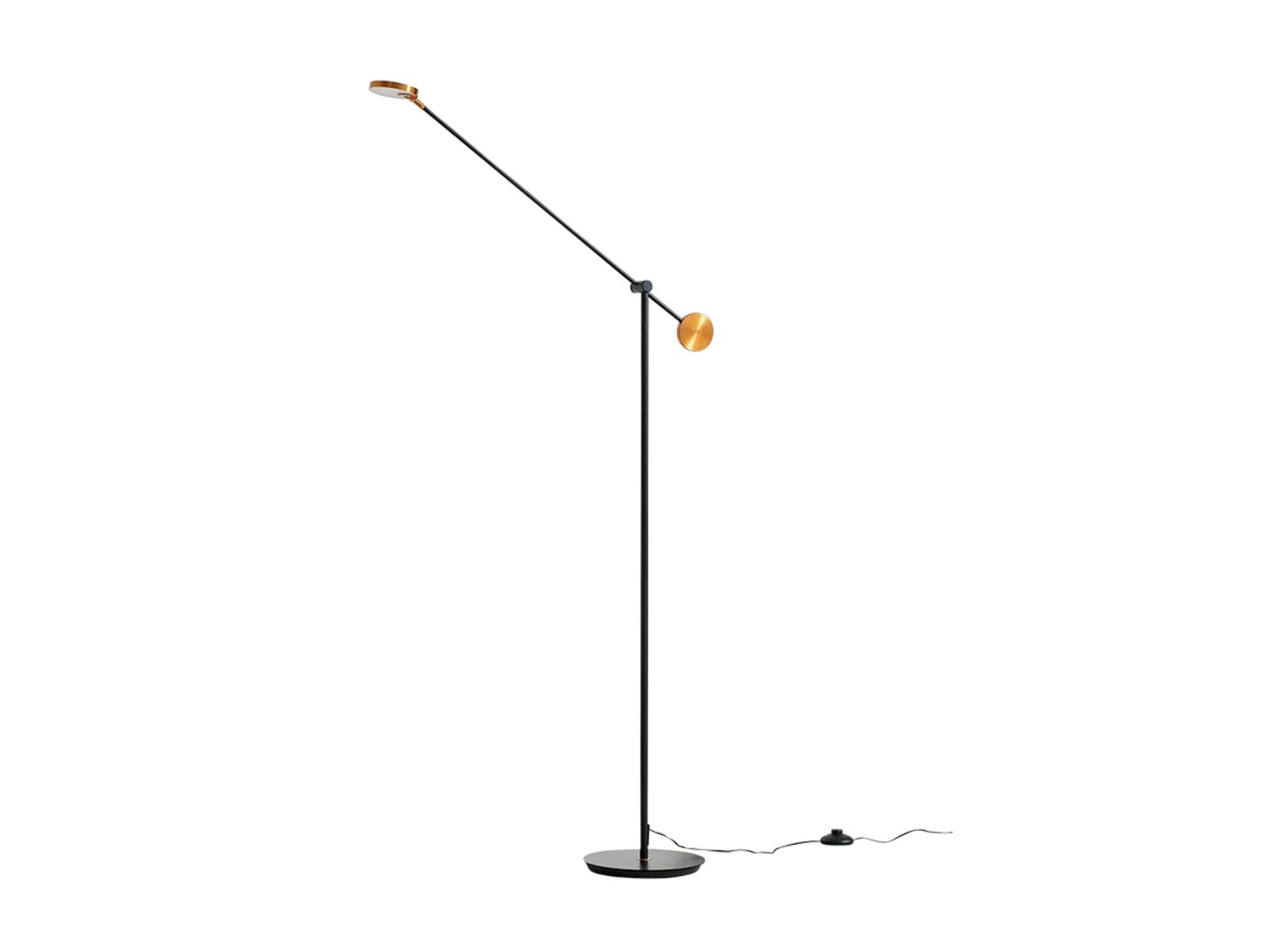 Adomas LED Stojaca Lampa Black/Gold - Lucande