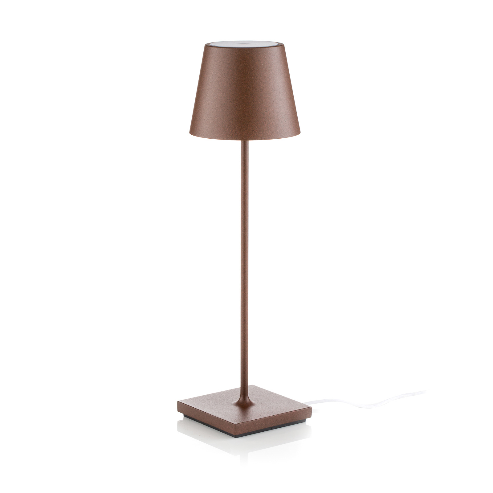 Zafferano Poldina LED-bordlampe med genopladeligt batteri, mat, brun