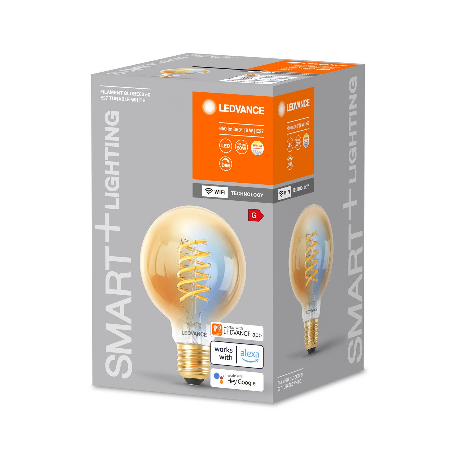 LEDVANCE SMART+ WiFi E27 8W LED G80 auriu 822-850