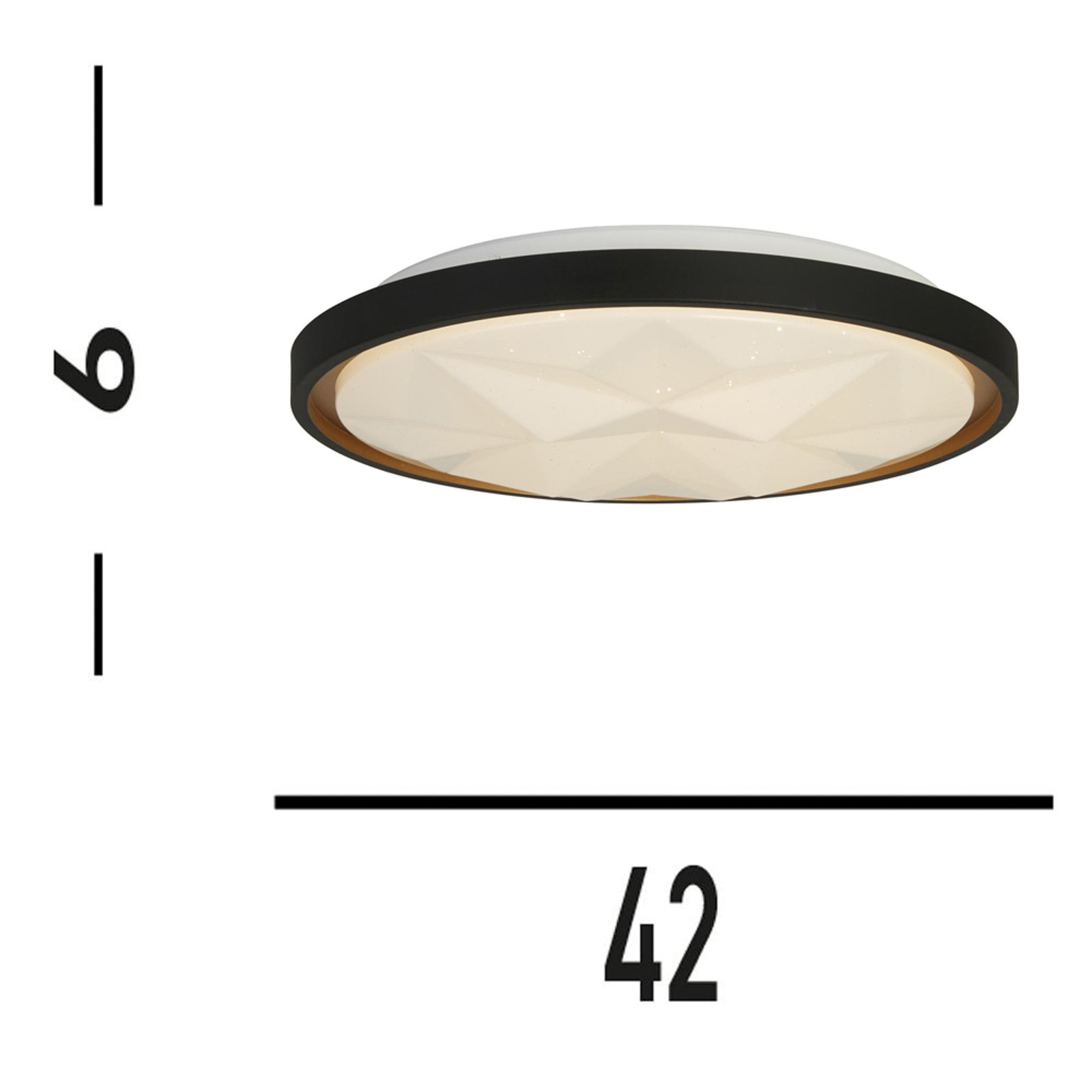 LED plafondlamp Satellite zwart Ø 42cm staal afstandsbediening