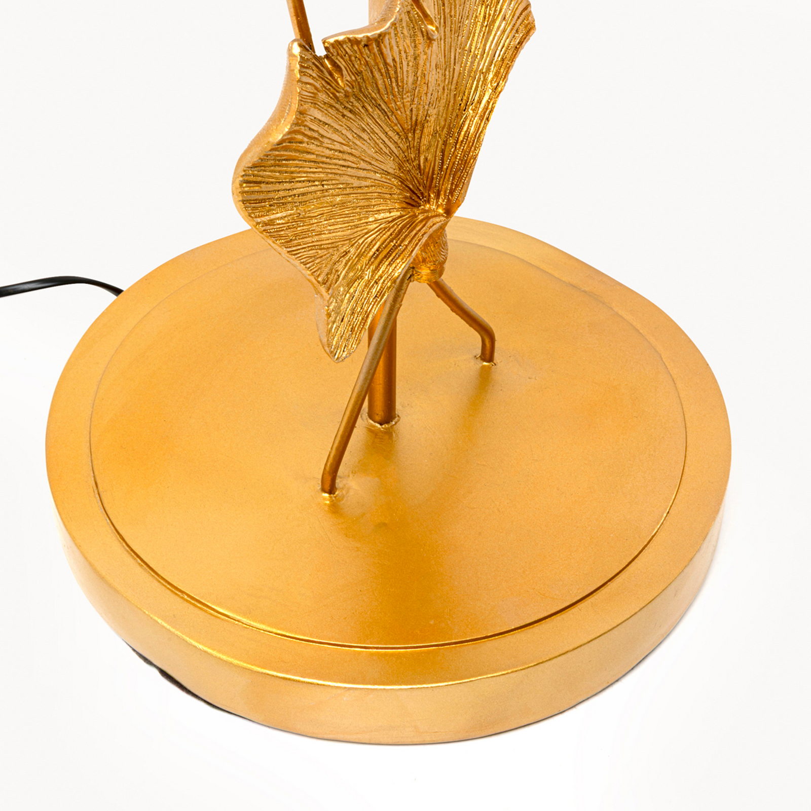 Kare põrandalamp „Ginkgo”, kuldne, linane, kõrgus 129 cm, E27 Kare põrandalamp „Ginkgo”, kuldne, linane, kõrgus 129 cm, E27