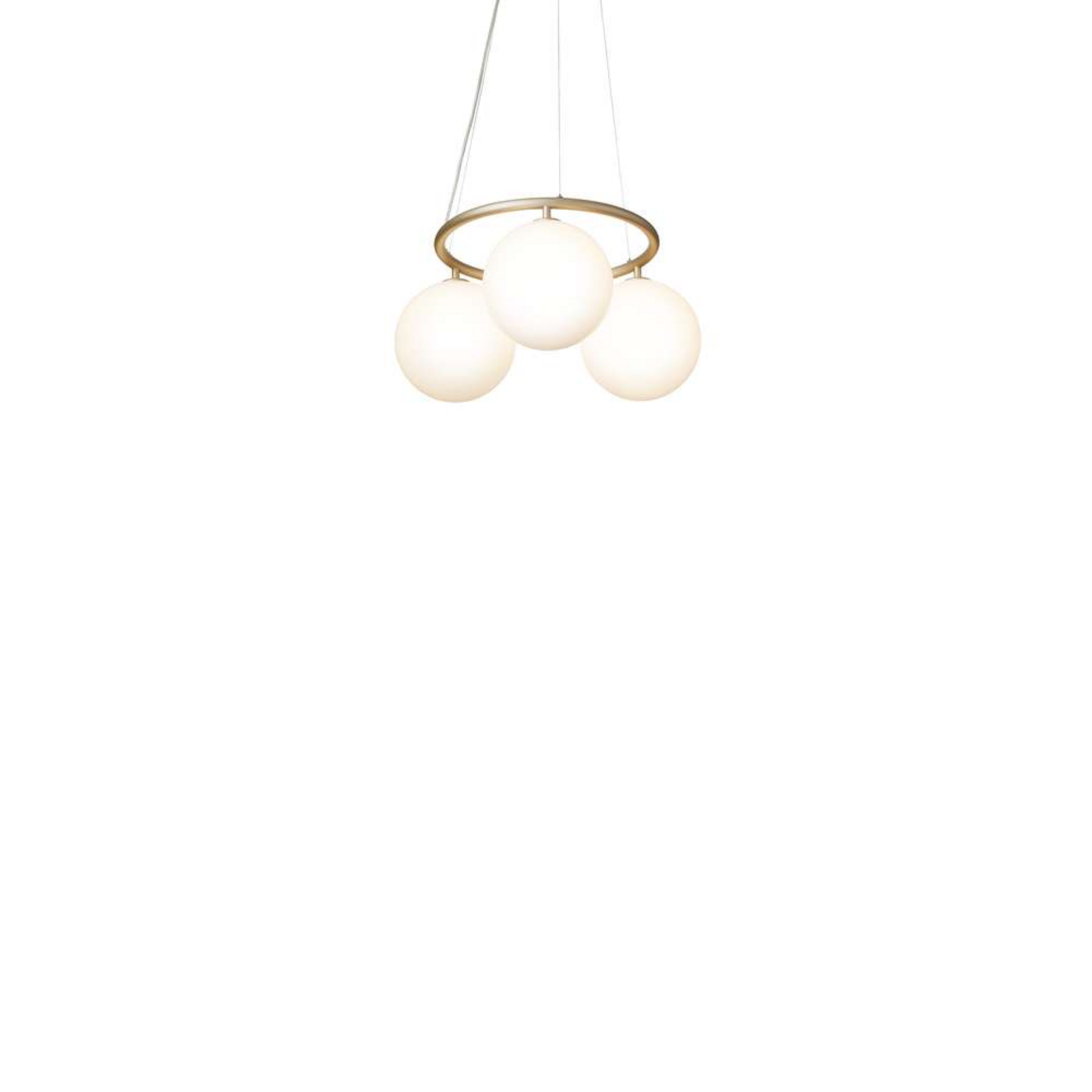 Nuura Kronleuchter Miira 3 Circular, Ø 54 cm, messing/opal