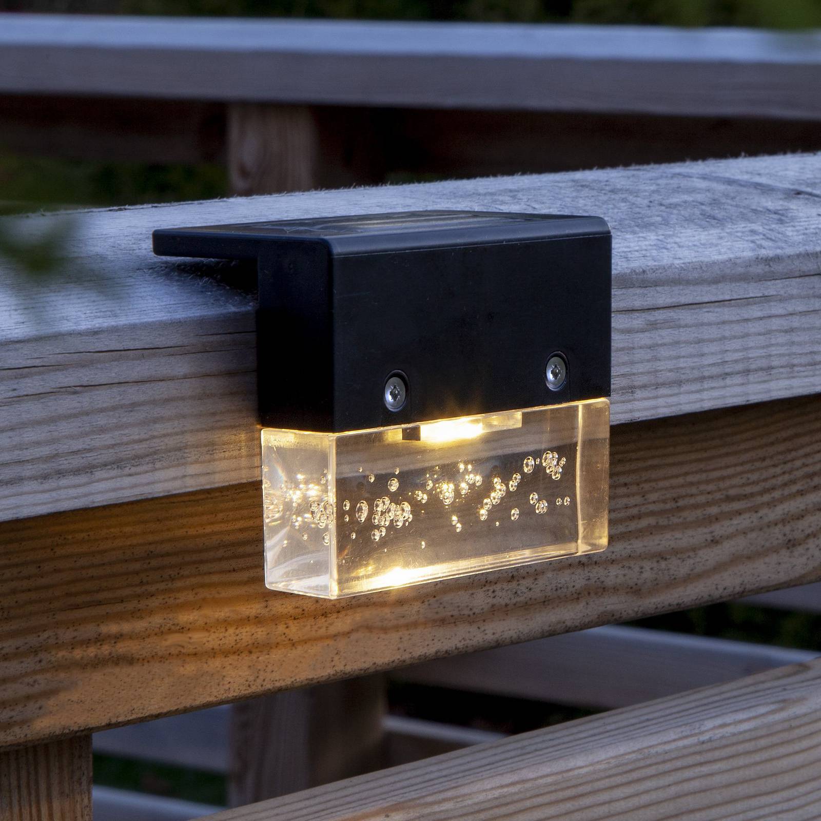 LED-Solarleuchte Bubbly Fence, schwarz, Kunststoff, 4er-Set günstig online kaufen