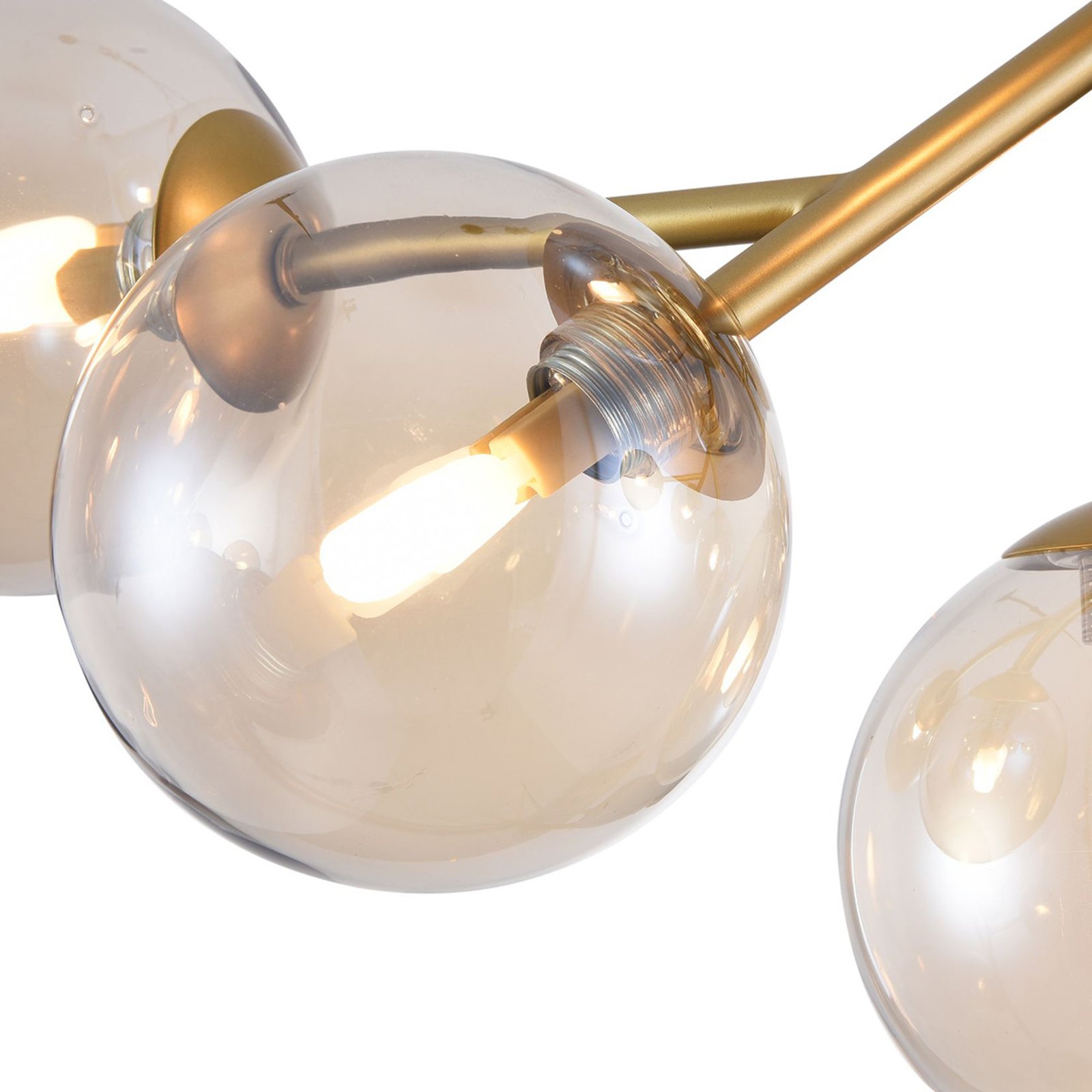 Lámpara de techo Dallas, 12 bolas de vidrio, oro