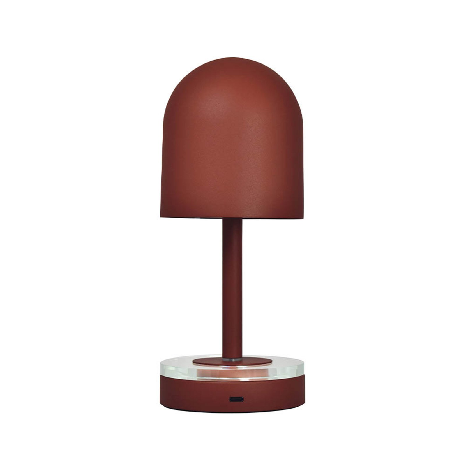 AYTM batterilampe Luceo, brun, metall, 24 cm, dimbar, IP44