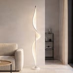 Lucande LED-Stehlampe Edano, 154 cm, weiß, Textil, dimmbar