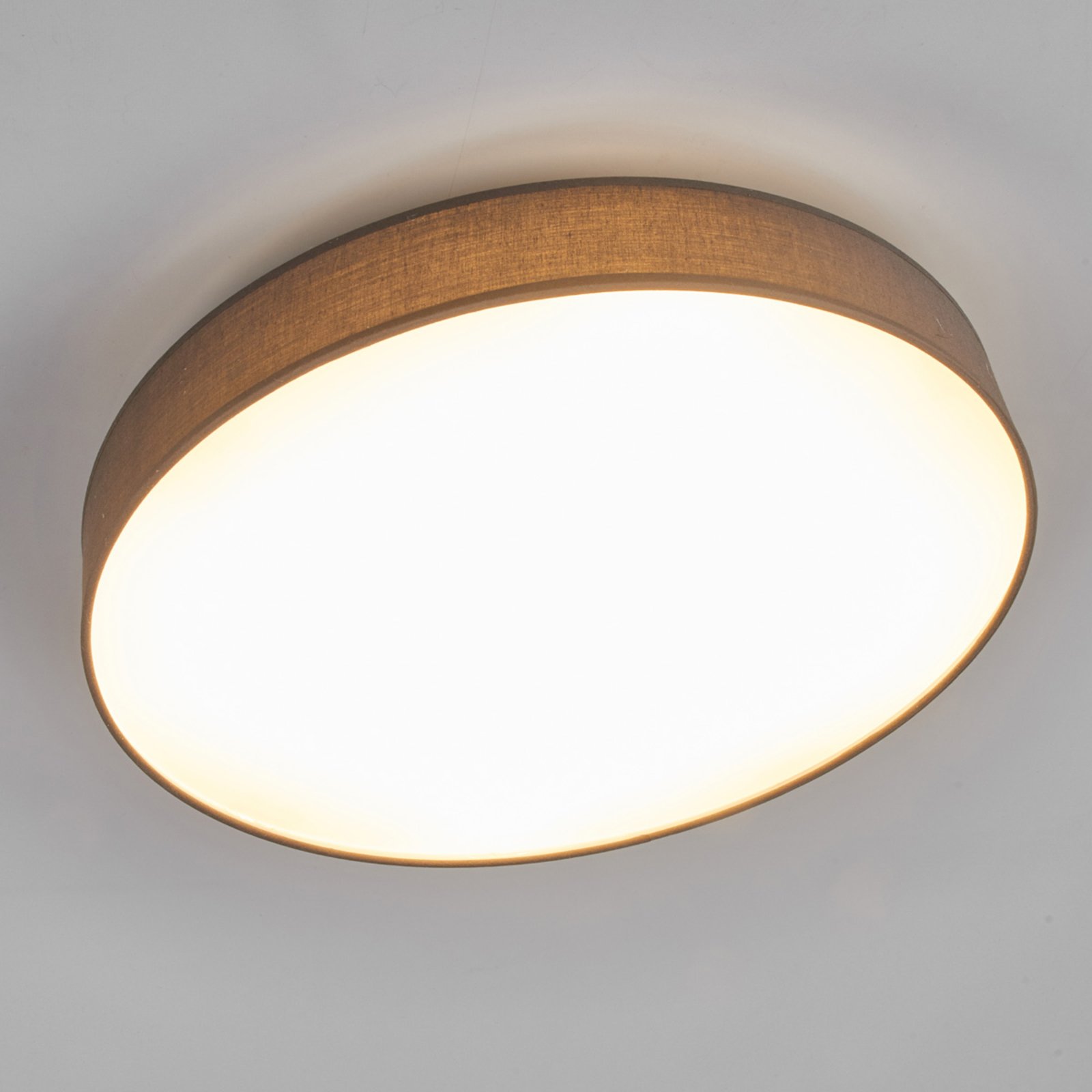 Fabric LED ceiling lamp Saira, 50 cm, grey