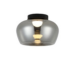 Lampa sufitowa LED Nadia, średnica 38 cm, kolor dymnoszary, szkło